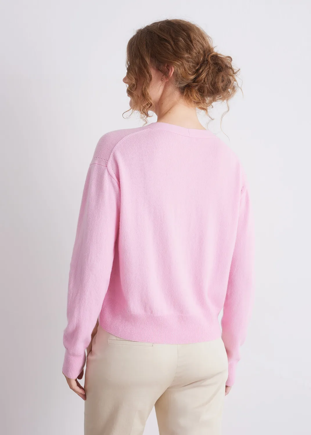 Senatex Strickcardigan Wolle V-Ausschnitt Cardigan Candy
