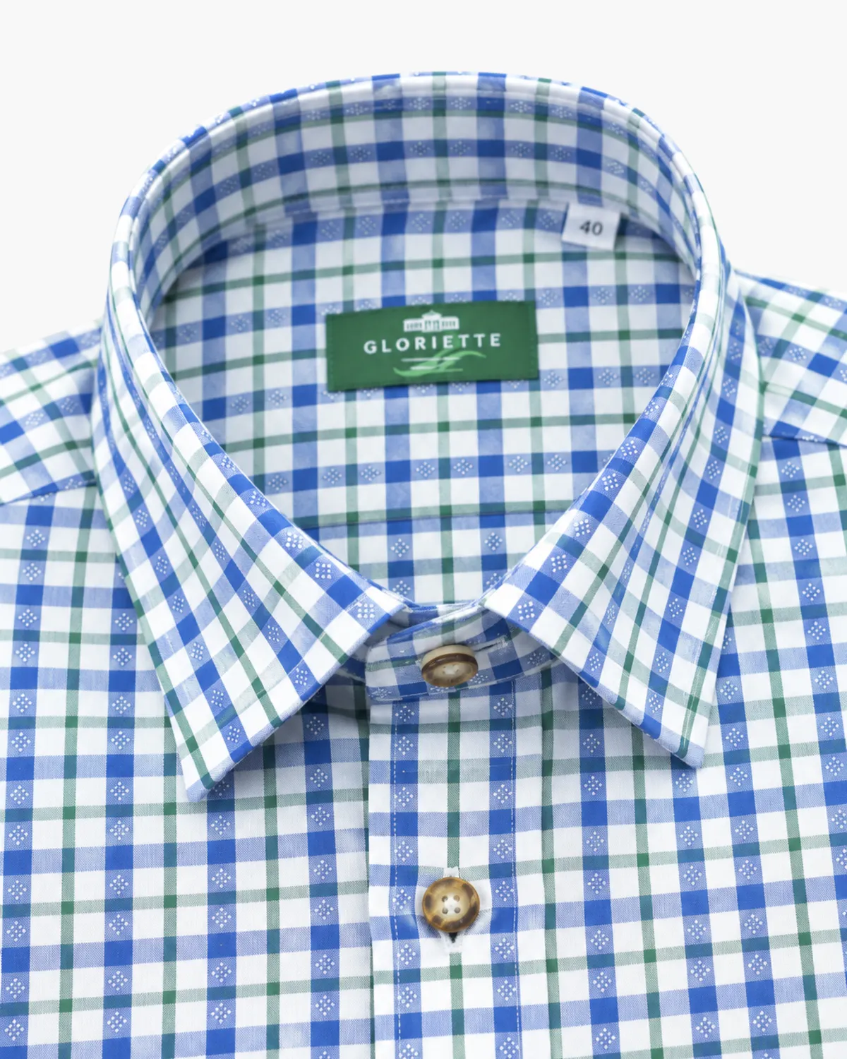 Gloriette Trachtenhemd Fashion Fit Karo Hemd grün Baumwolle