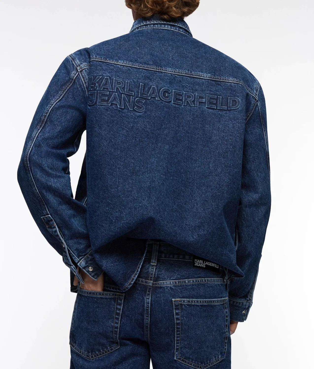 Karl Lagerfeld KL Jeans Logo Denim Overshirt Jeanshemd