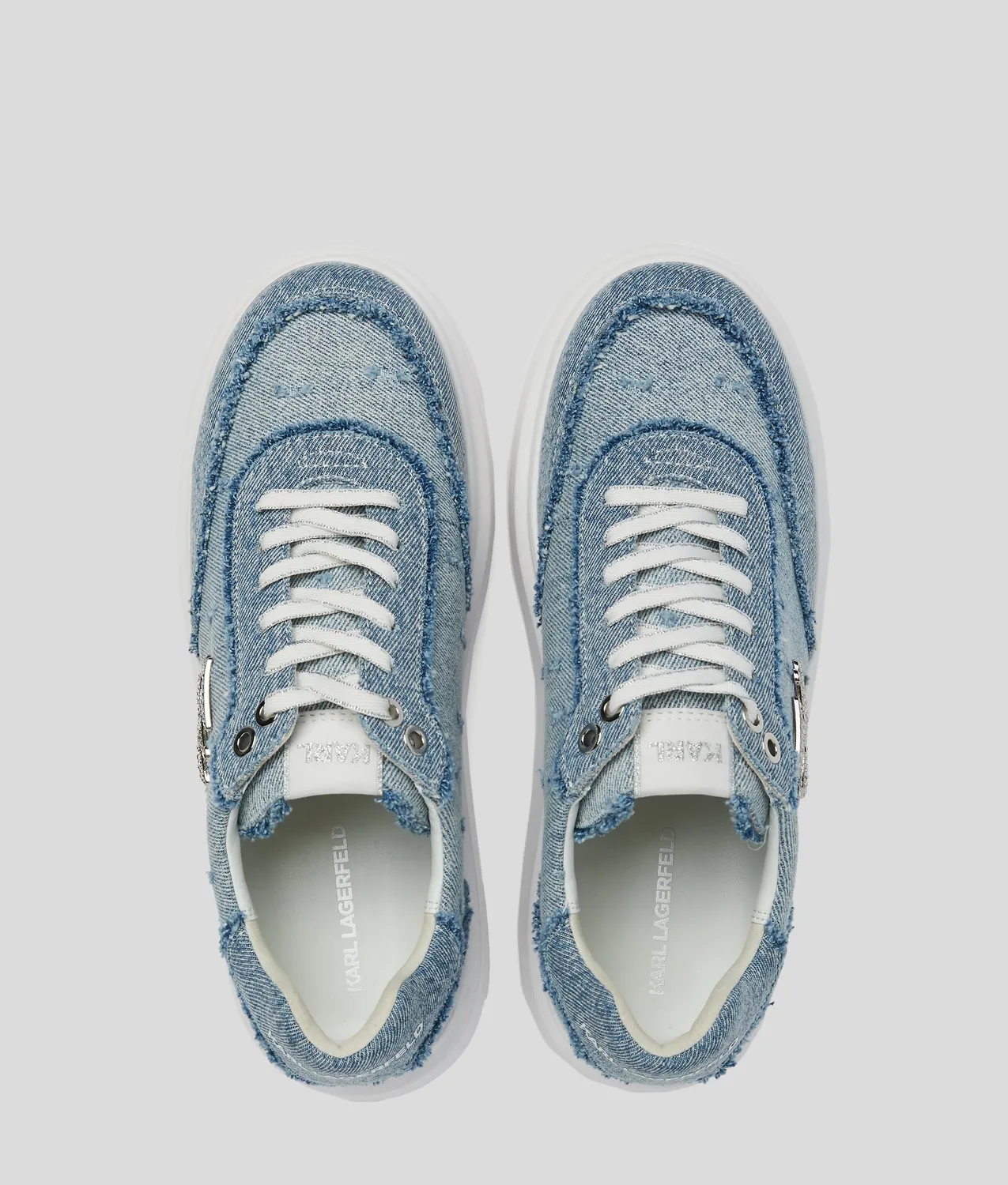 Karl Lagerfeld Anakapri Autograph Denim Sneaker Keilabsatz