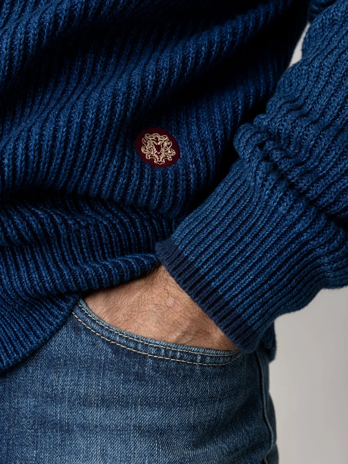 Mos Mosh MMGIan Indigo Zip Strickjacke Indigo Blue