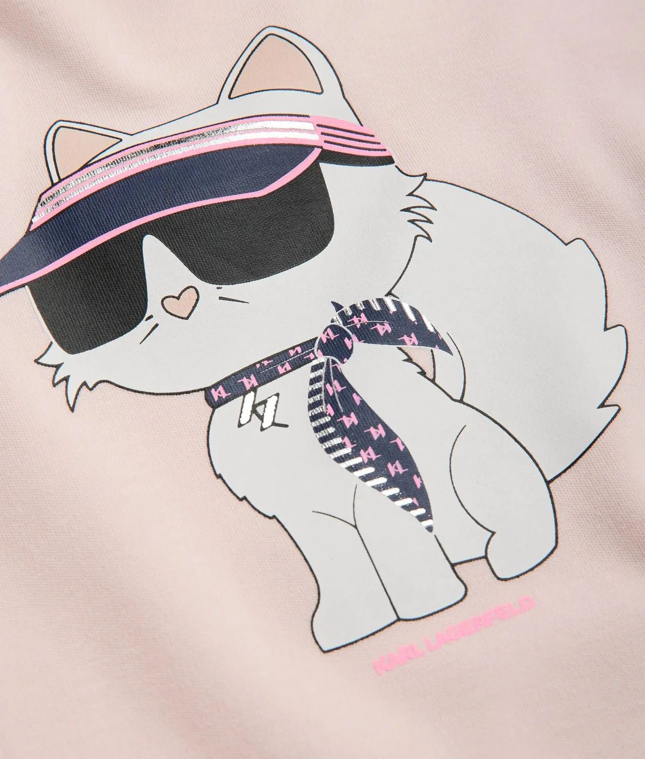 Karl Lagerfeld Girls Ikon Choupette T-Shirt Kleid Metallic