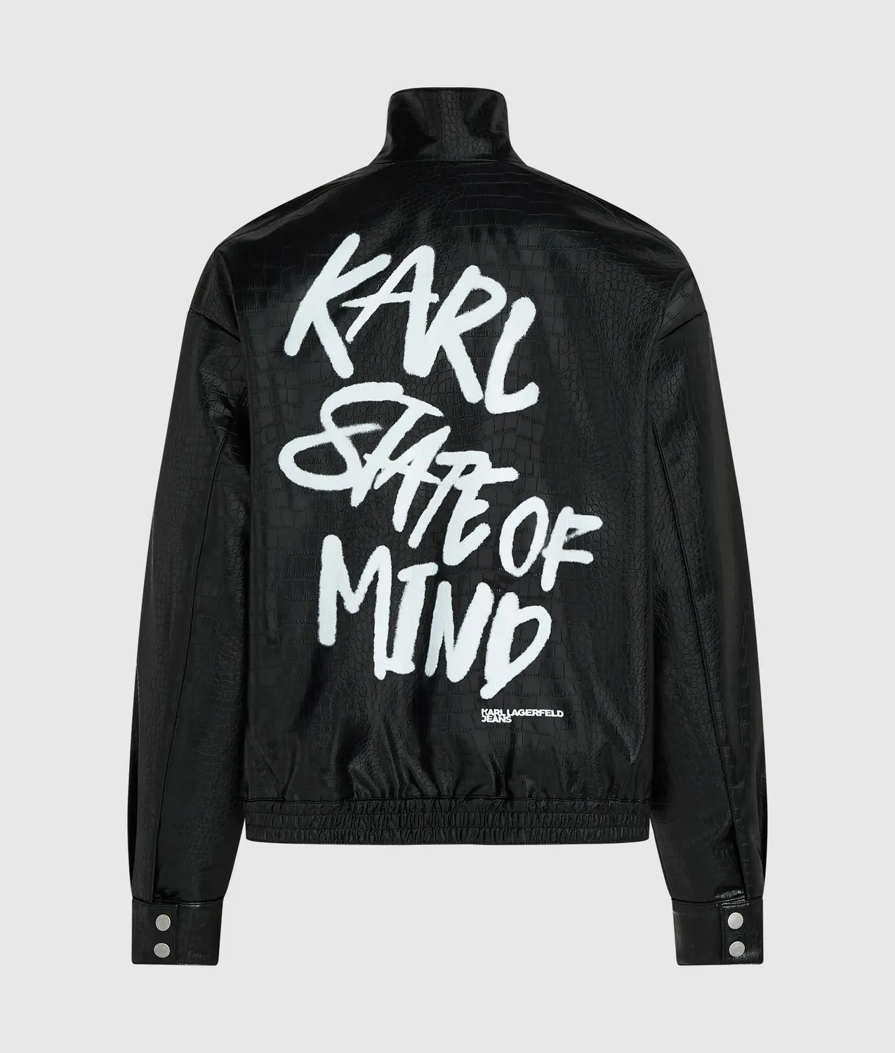 Karl Lagerfeld KL Jeans Karl Quote Bomberjacke Kunstleder Krokodil
