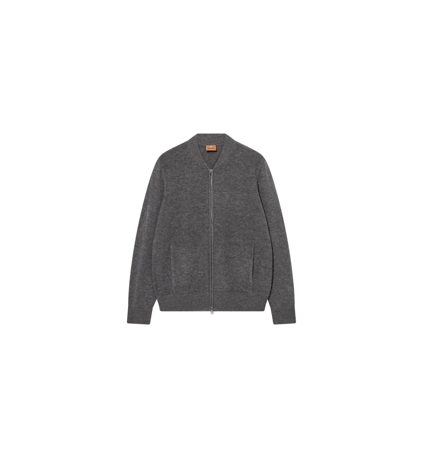 Mos Mosh MMGRyan Soft Zip Cardigan Strick Grau Wolle