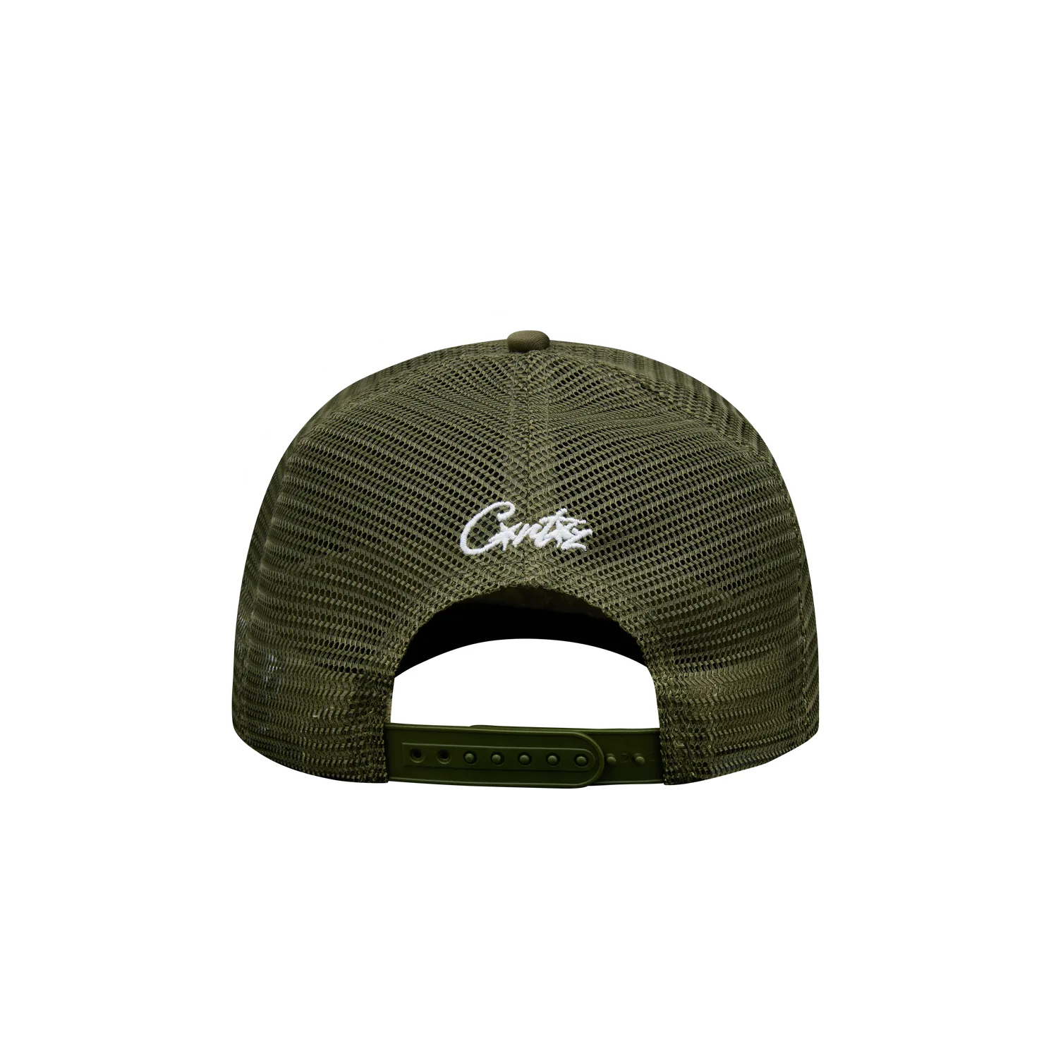 Corteiz Island Puff Print Trucker Hat Olive Cap