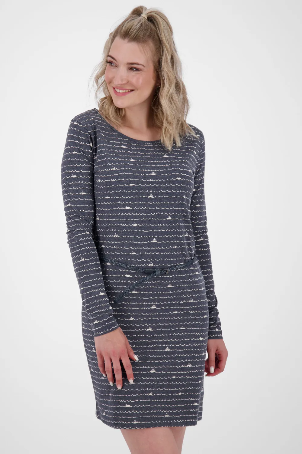 Alife & Kickin EllinAK B Jerseykleid Dunkelblau Langarm