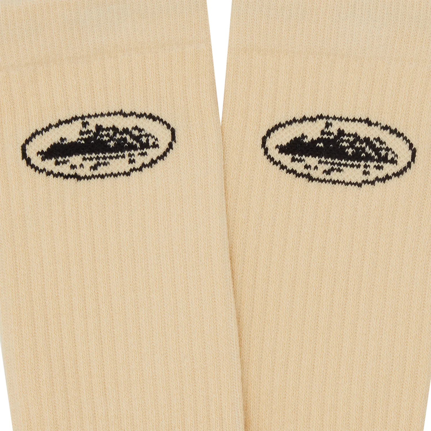 Corteiz Alcatraz Socken 2er Pack Creme Baumwolle