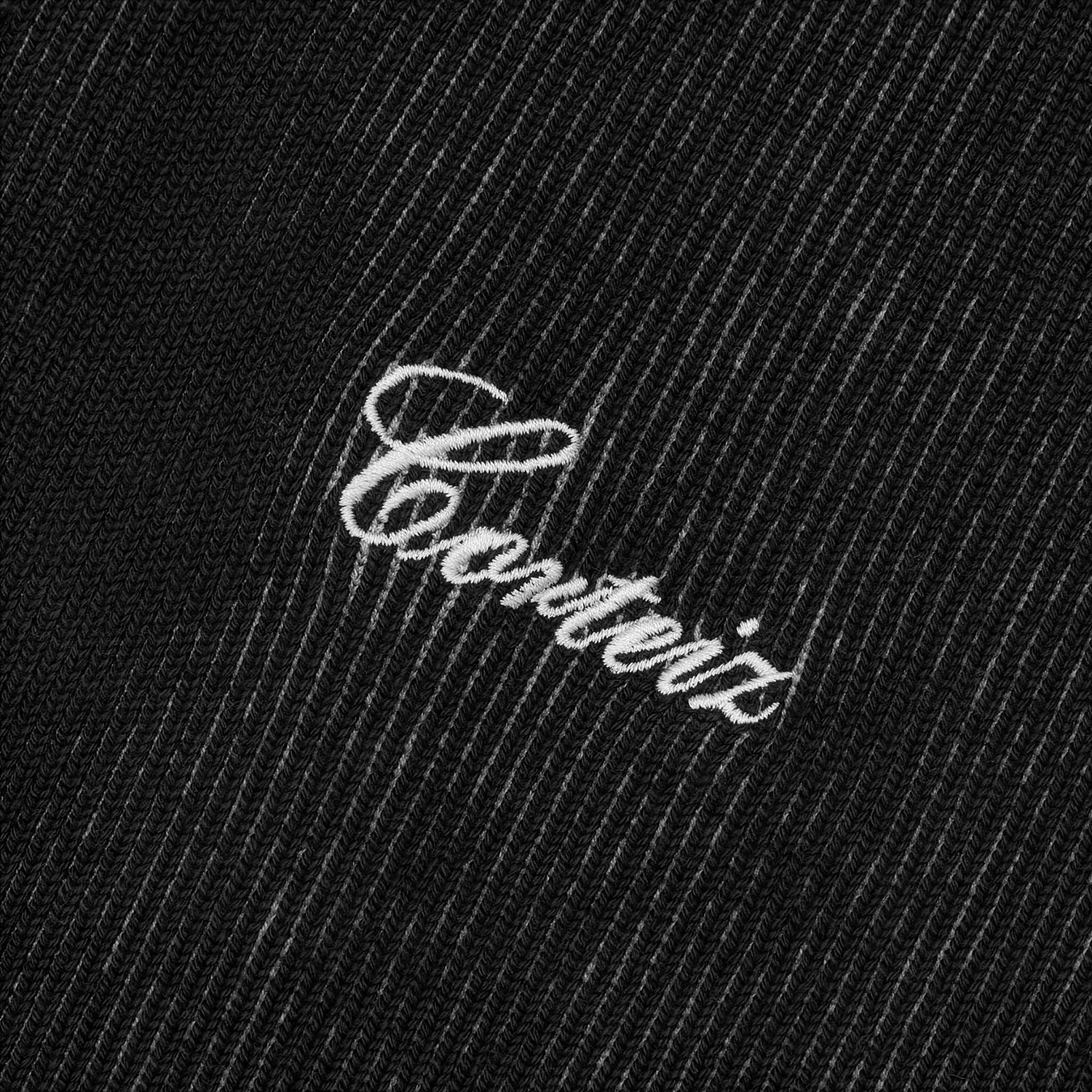 Corteiz 2 Tone Ribbed Knit Zip Up Black Baumwolle