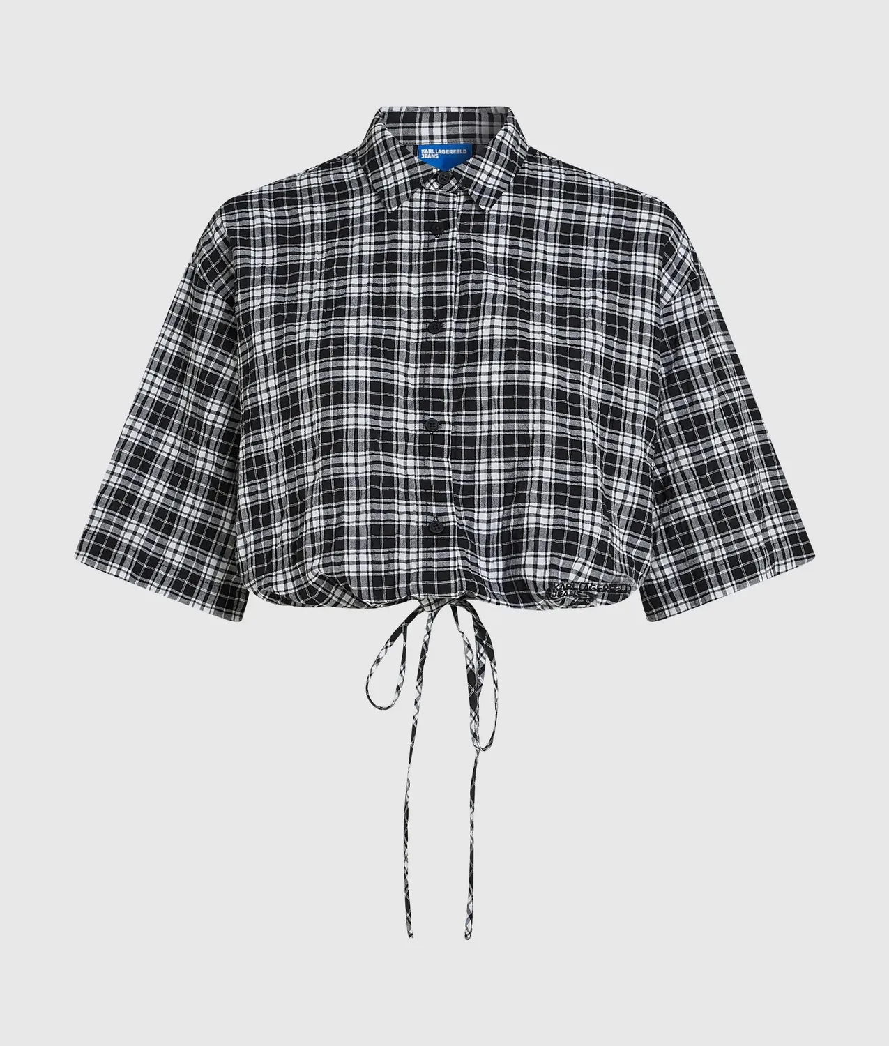 Karl Lagerfeld KL Jeans Bluse kariert cropped boxy