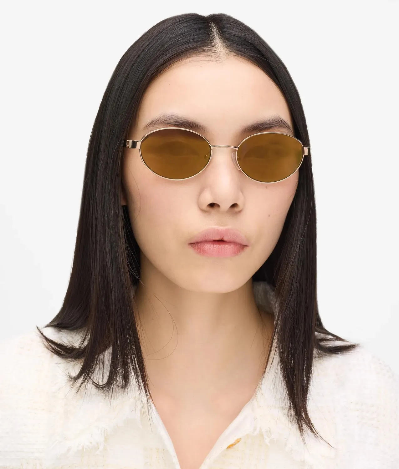 Karl Lagerfeld Monogram Ovale Sonnenbrille Metall