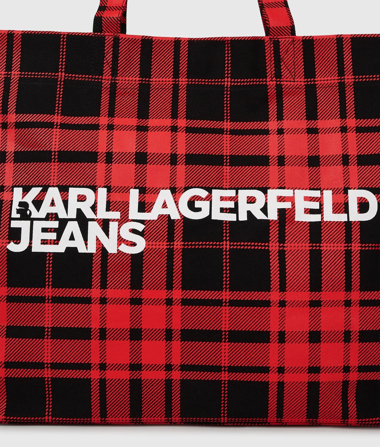 Karl Lagerfeld KL Jeans Logo Shopper Karo Canvas