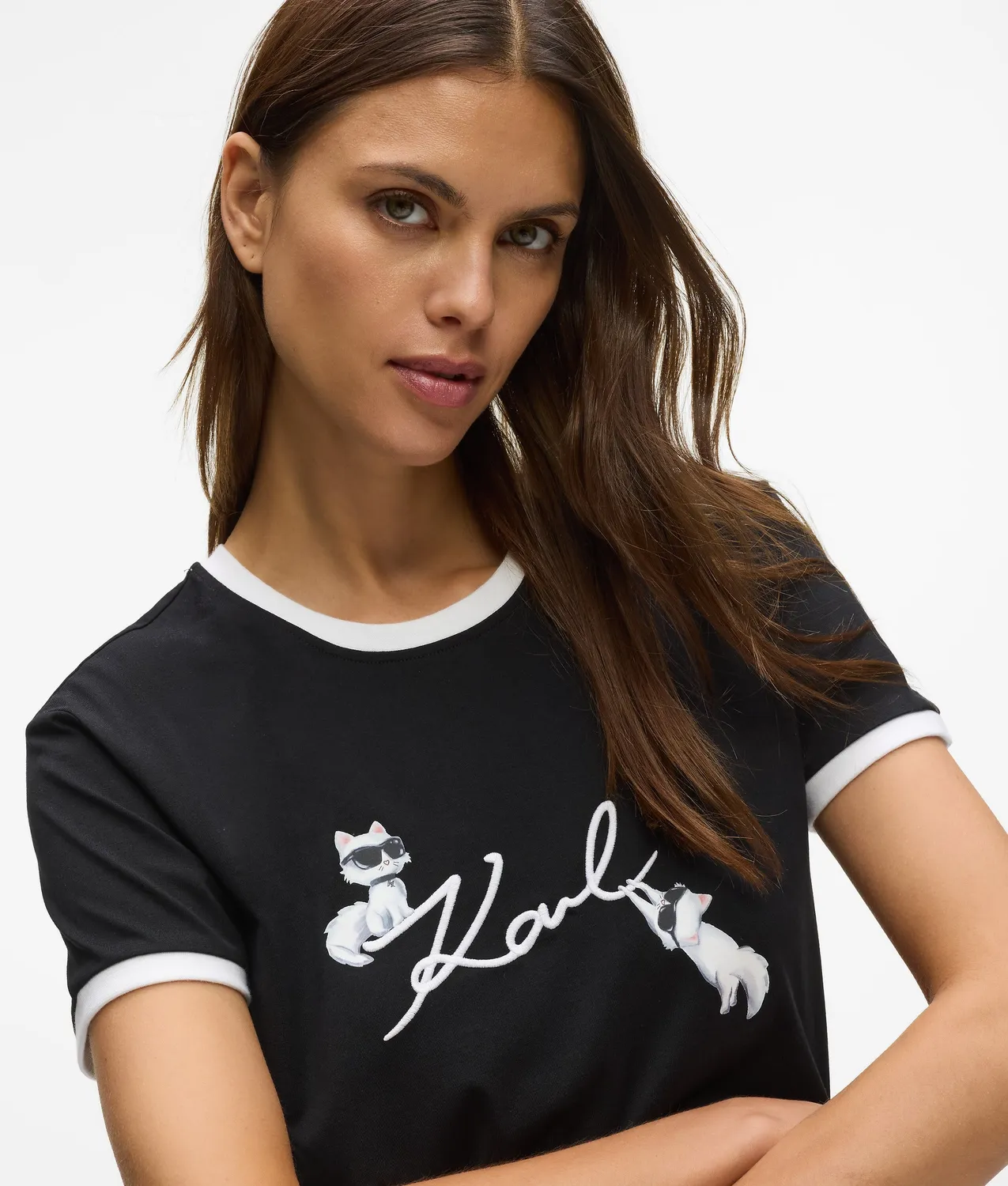 Karl Lagerfeld Ikon Choupette T-Shirt Bio-Baumwolle