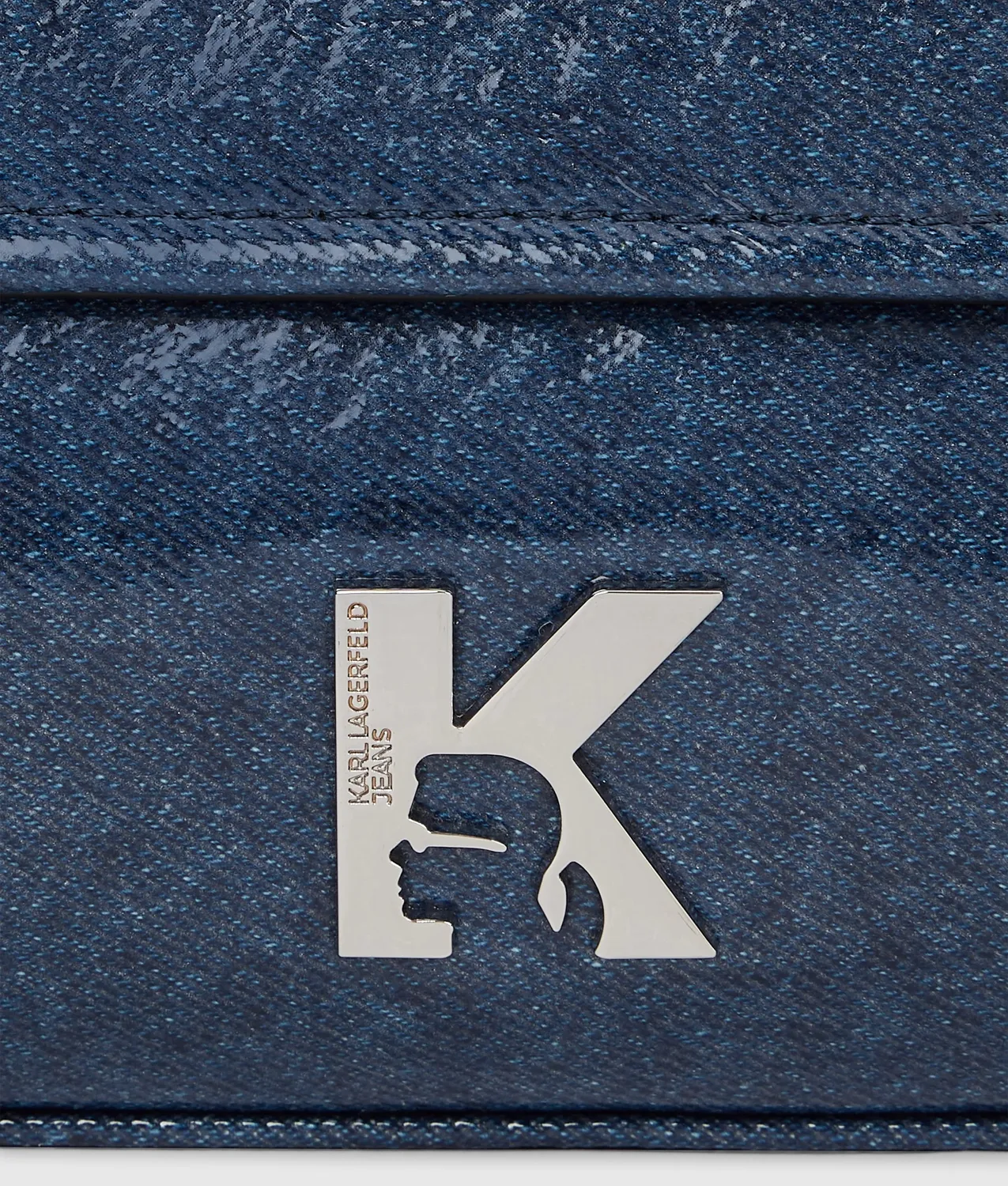 Karl Lagerfeld K Logo Schultertasche Denim lang