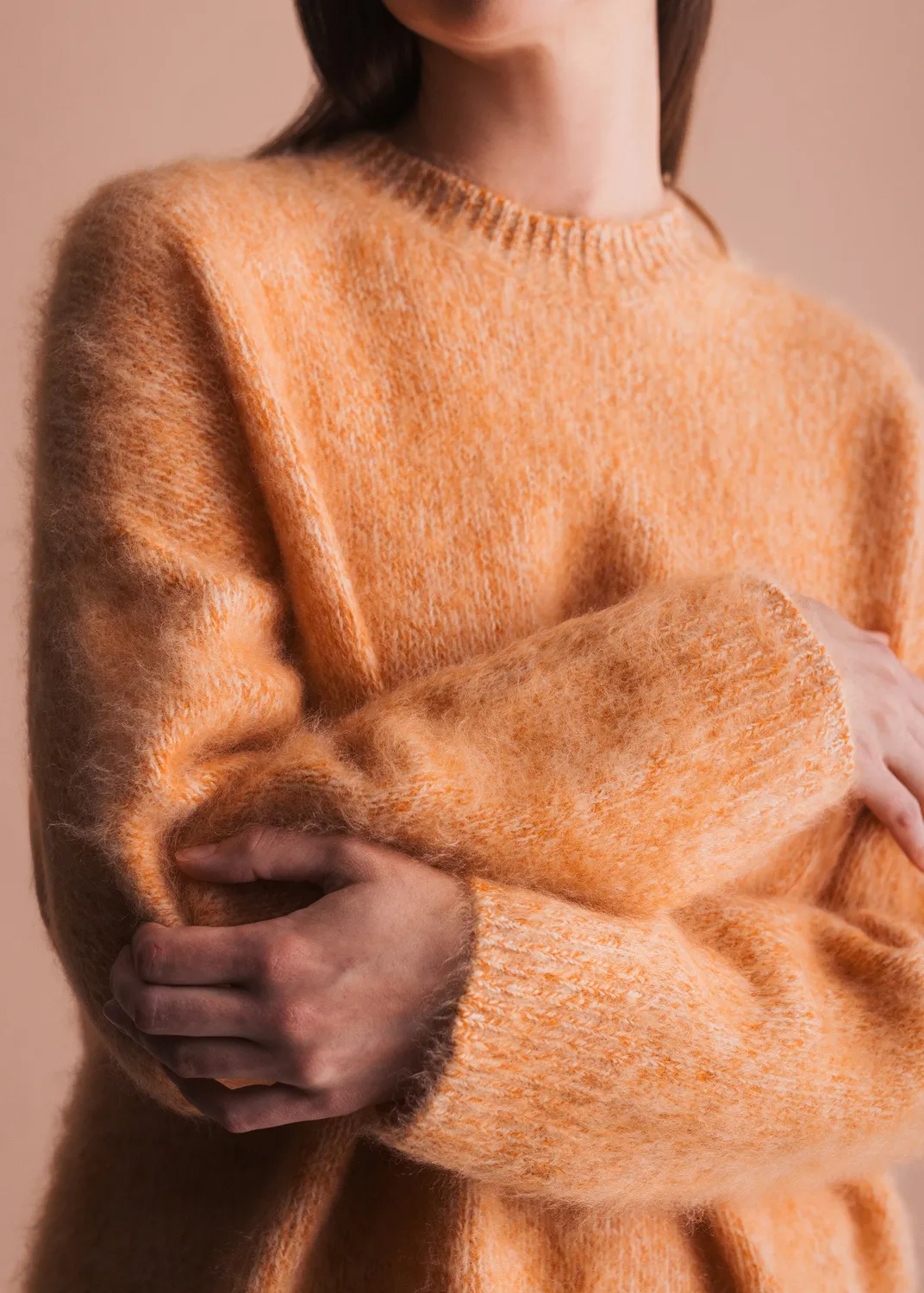 Senatex Rundhals Pullover Hazelnut reine Merinowolle
