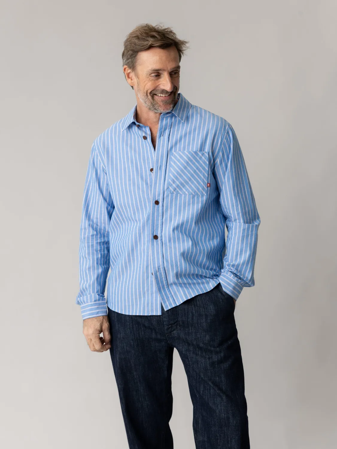Mos Mosh MMGDavid Spring Stripe Shirt Hemd Hellblau