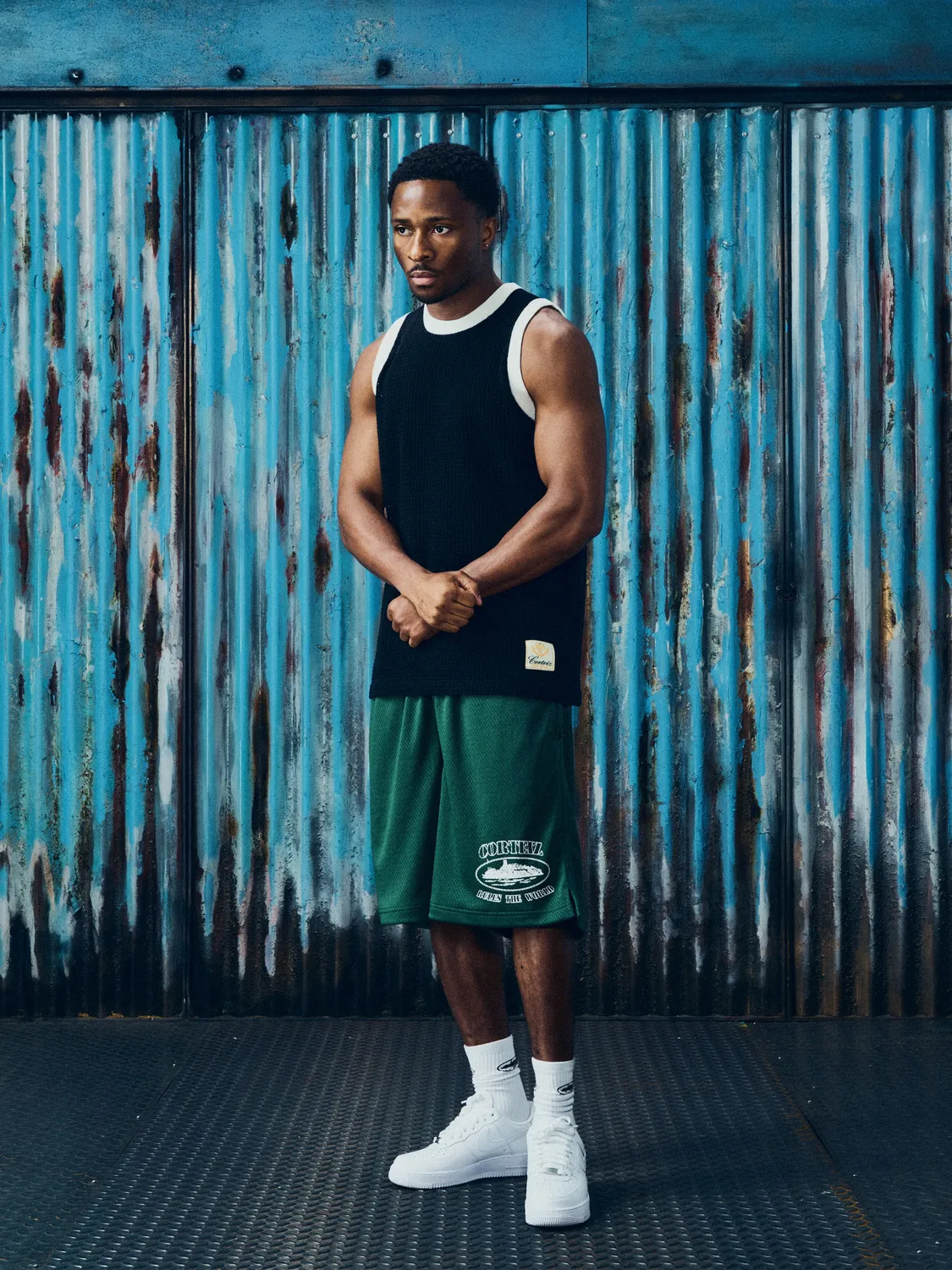 Corteiz OG Alcatraz Mesh Short Shorts Forest Green Netz