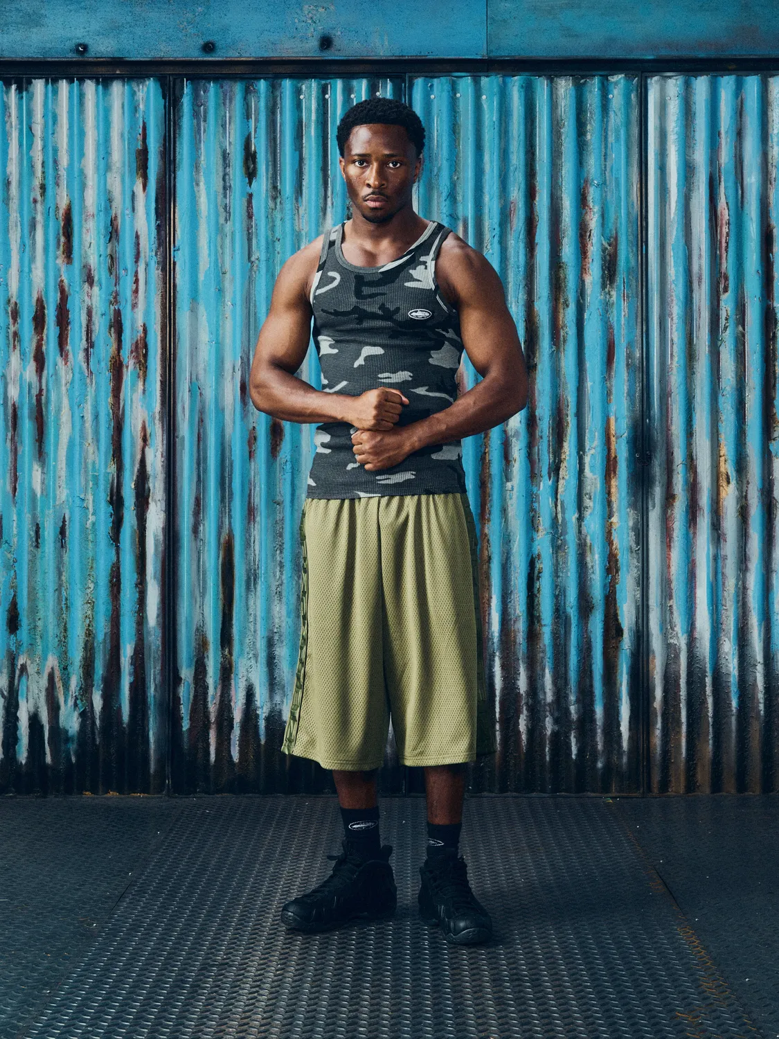 Corteiz HMP Classic Tank Top Black Camo Waffle