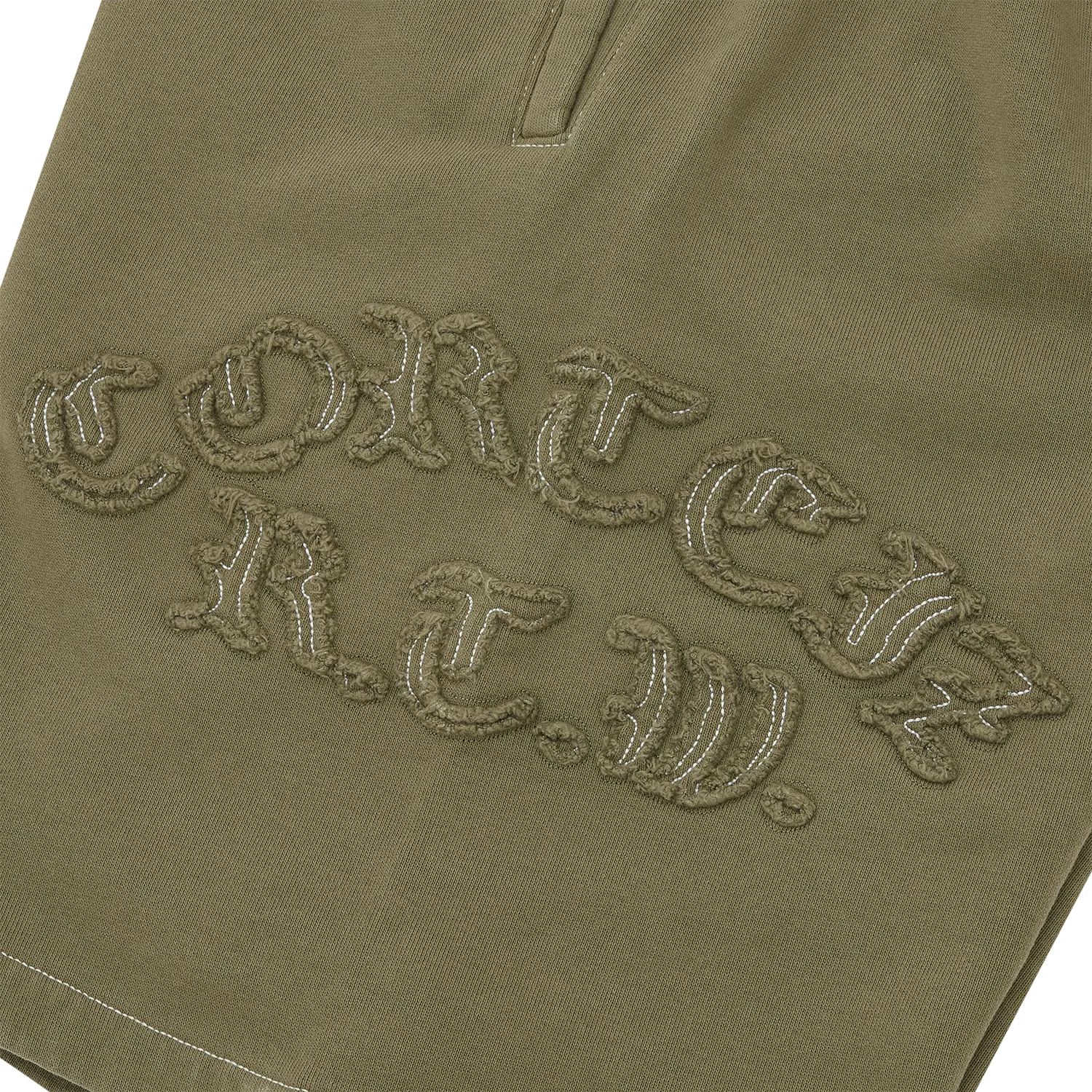 Corteiz Diplomatic Sweatshort Shorts Olive Baggy Fit