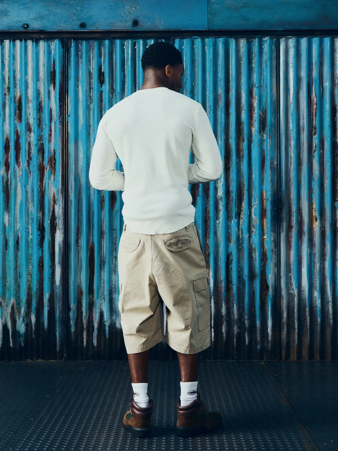 Corteiz Guerillaz Cargo Shorts Stone Ripstop relaxed