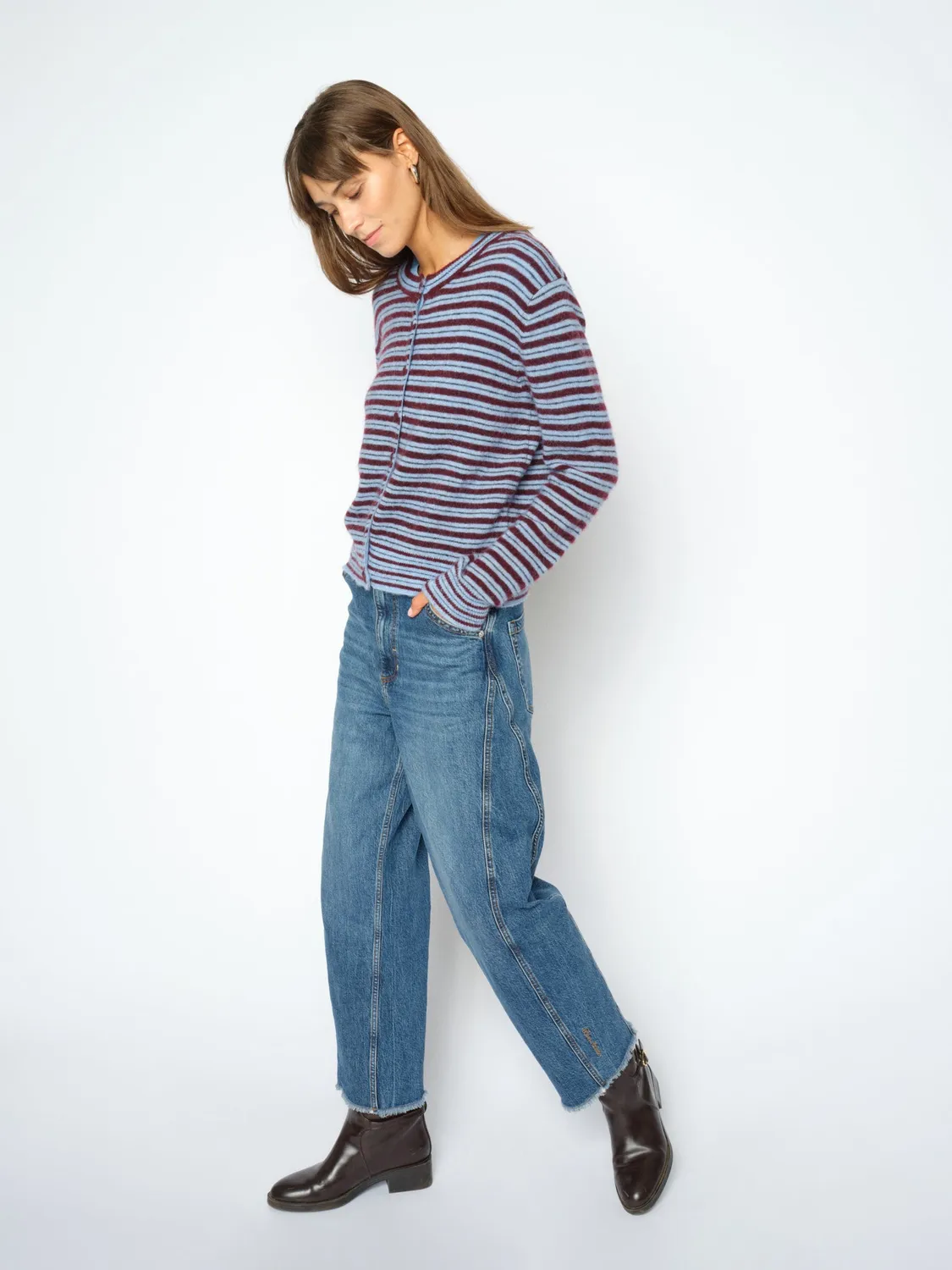 Mos Mosh MMElva Antonie Barrel Jeans Blau High Waist
