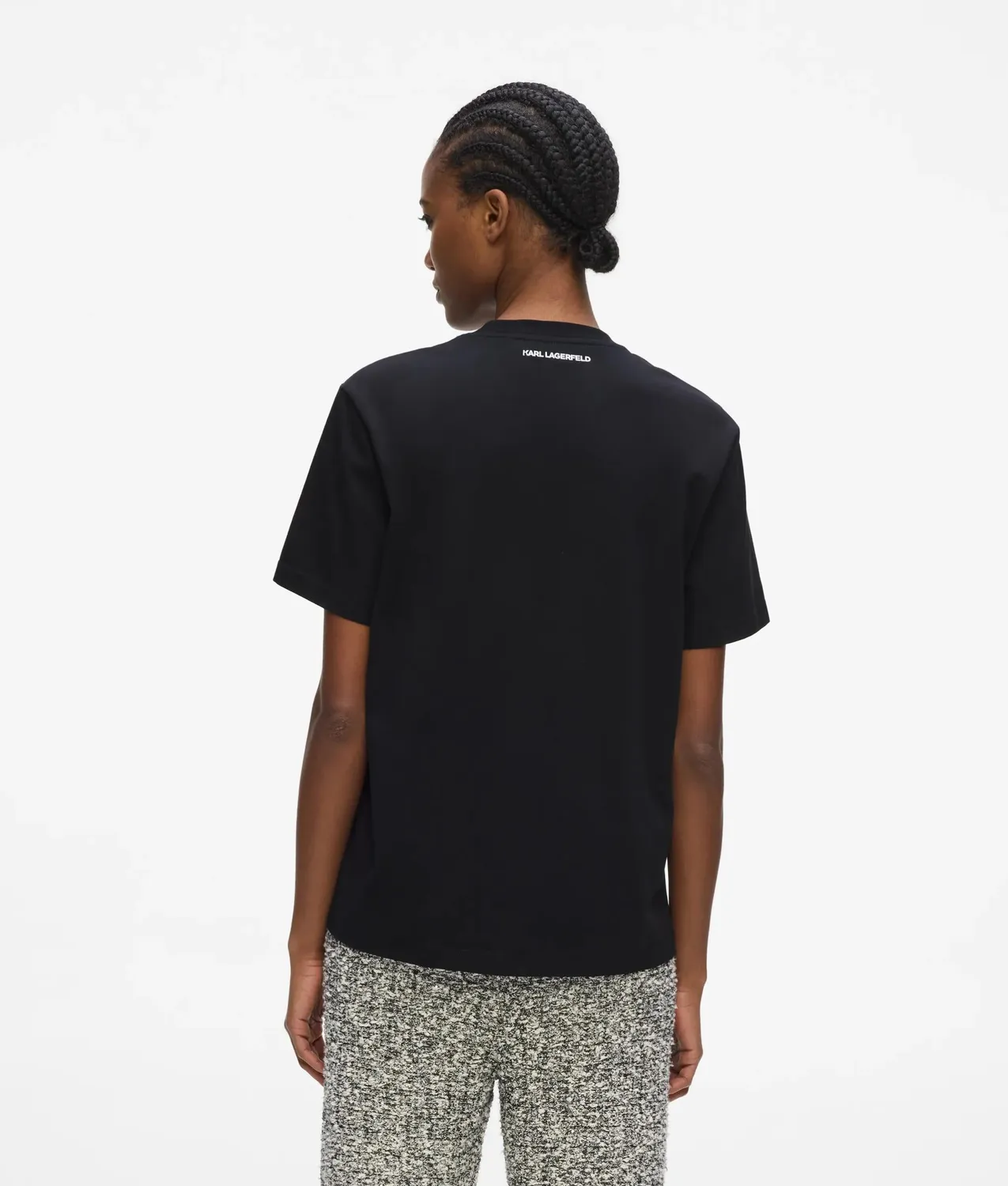 Karl Lagerfeld Signature Bouclé T-Shirt Bio-Baumwolle