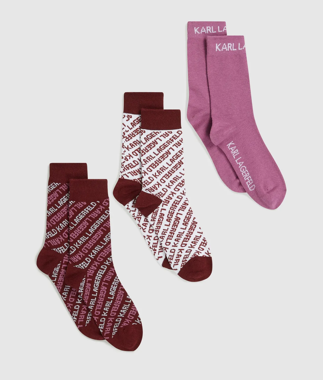 Karl Lagerfeld All-Over Logo Socken 3er-Pack Baumwolle