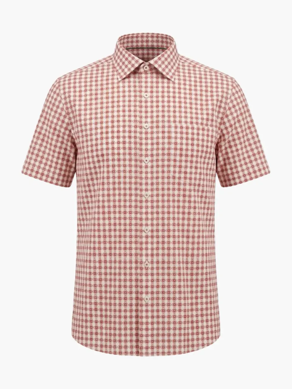 Gloriette Ornament Kurzarmhemd Rot Weiß Regular Fit Muster