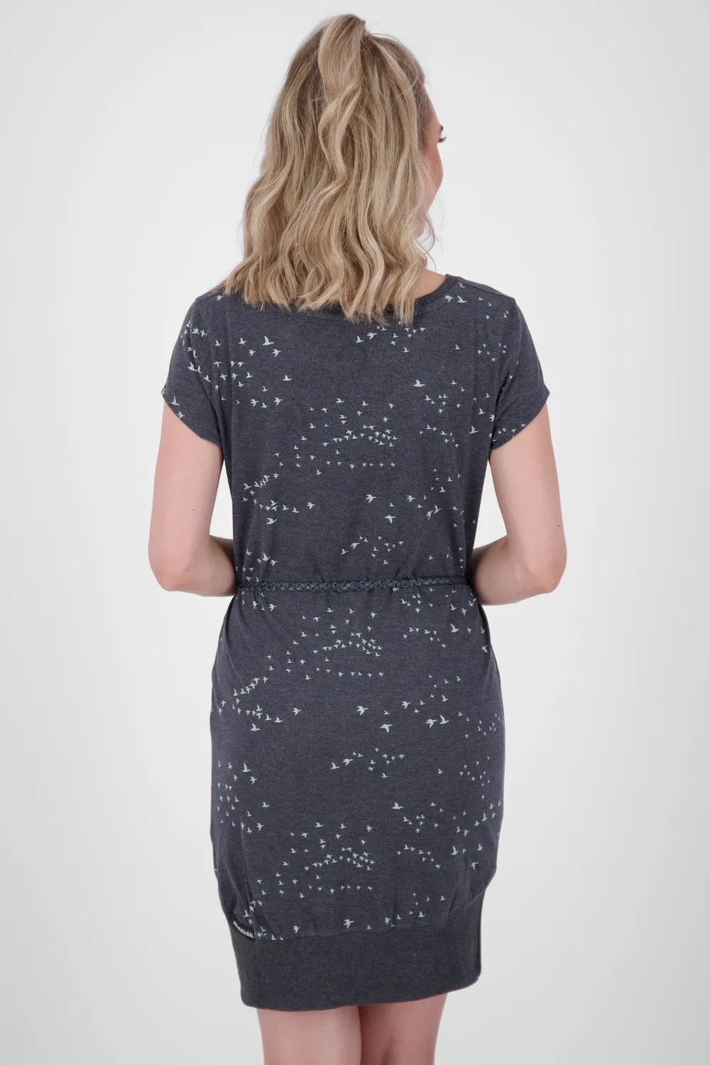 Alife & Kickin ColetteAK B Kleid Dunkelblau Kurzarm Print