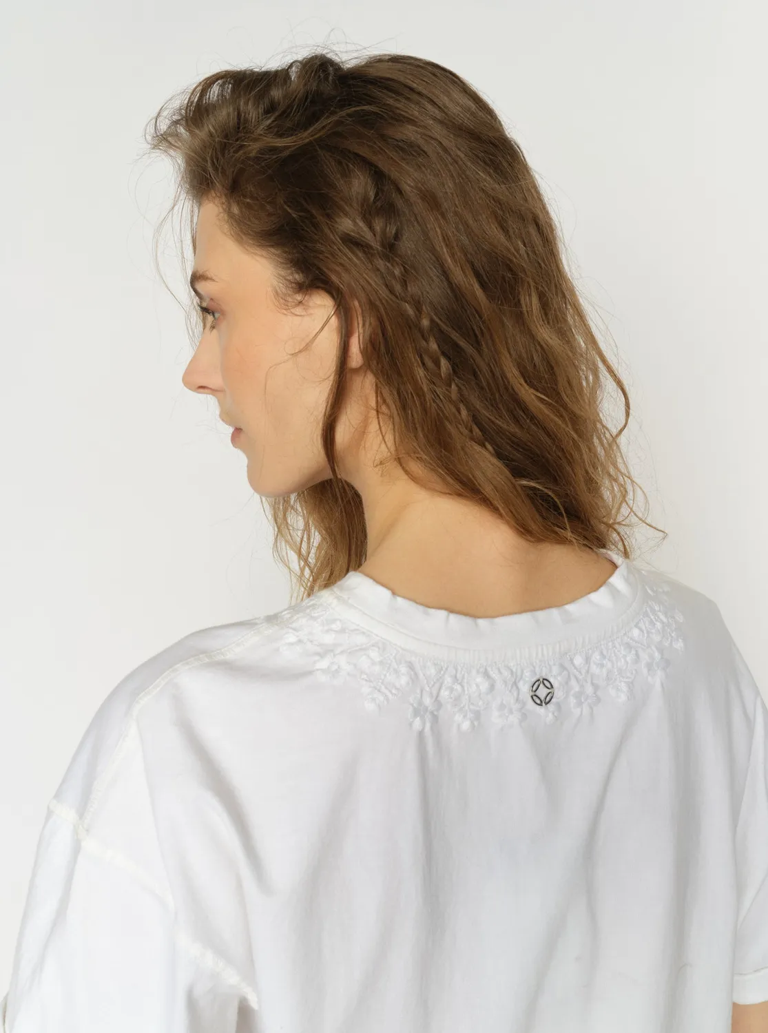 Mos Mosh MMHFlower Vintage T-Shirt Oversize Weiß Baumwolle