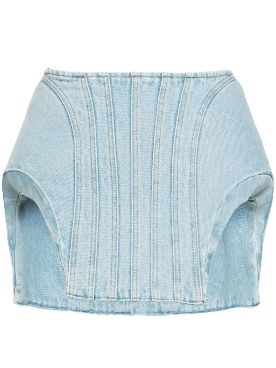 Mugler Curvy Denim Minirock Blau Mini