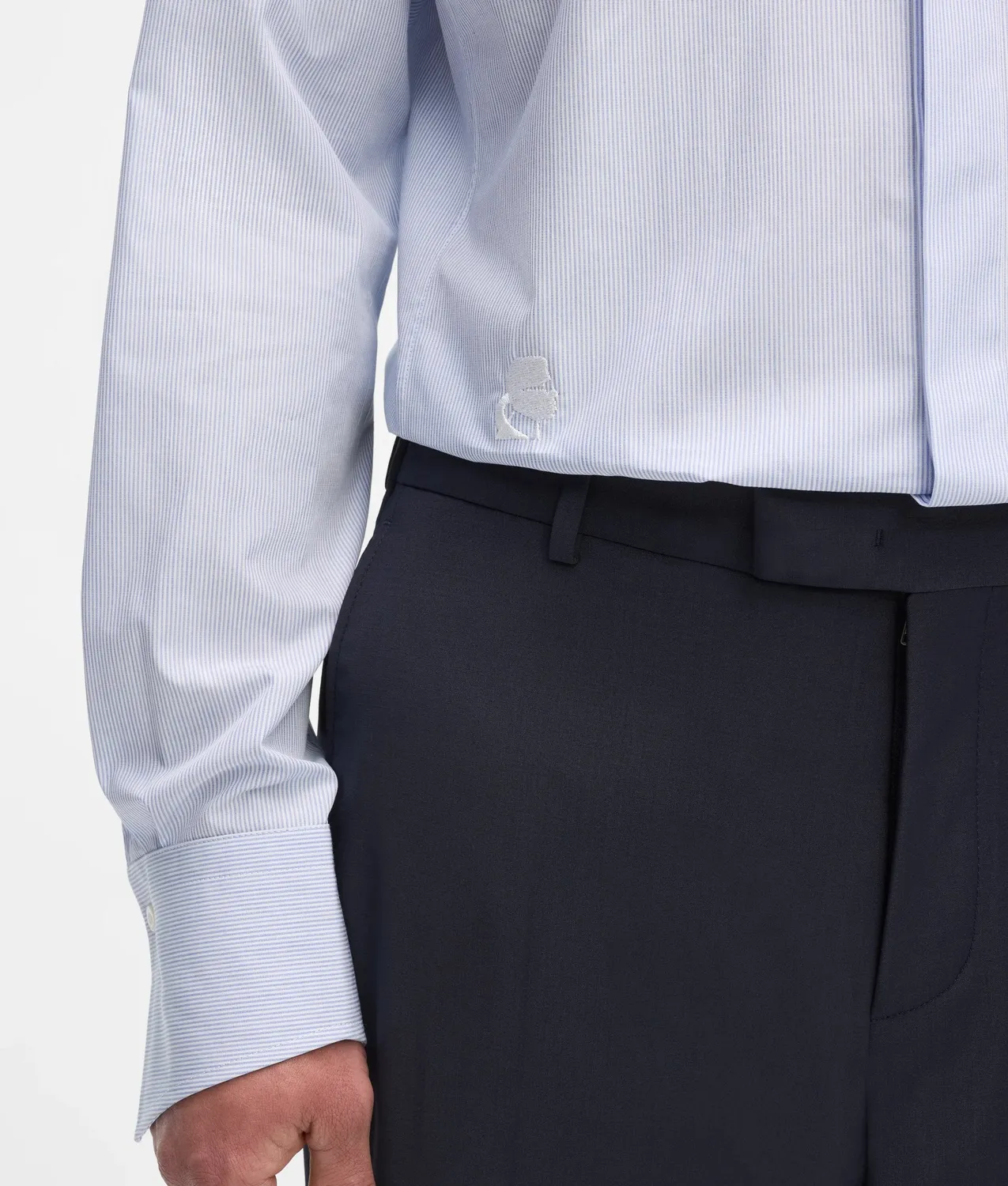 Karl Lagerfeld Modern-Fit Hemd Stehkragen-Hemd Baumwolle weiß