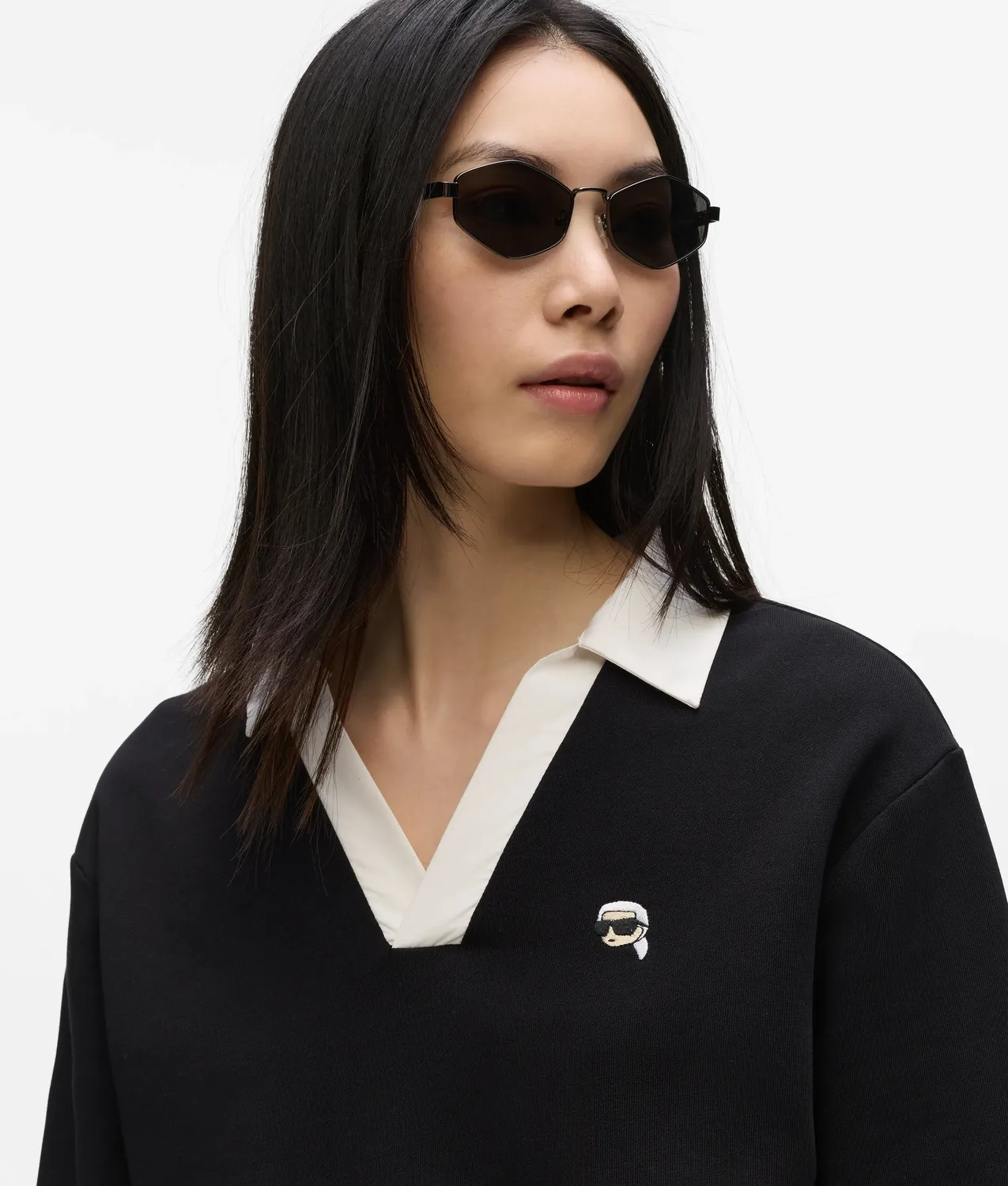 Karl Lagerfeld Ikon V-Neck Sweatshirt Pullover Stick