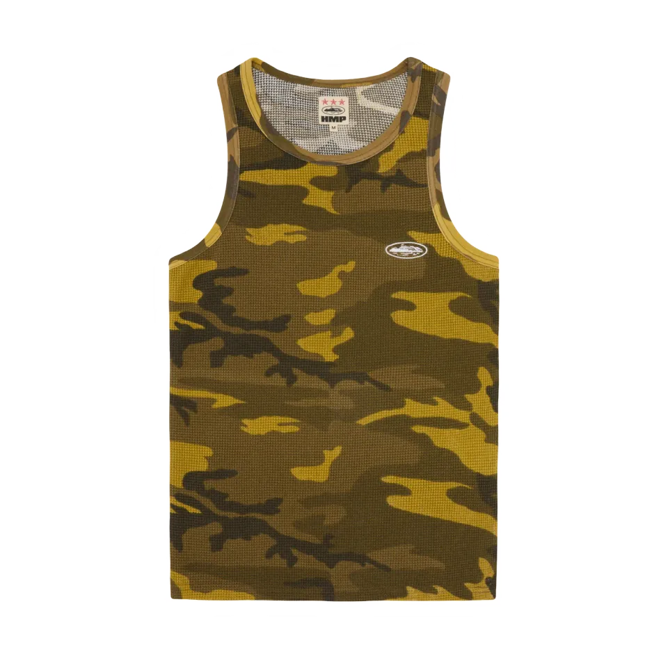 Corteiz HMP Classic Tank Top Yellow Camo Waffle
