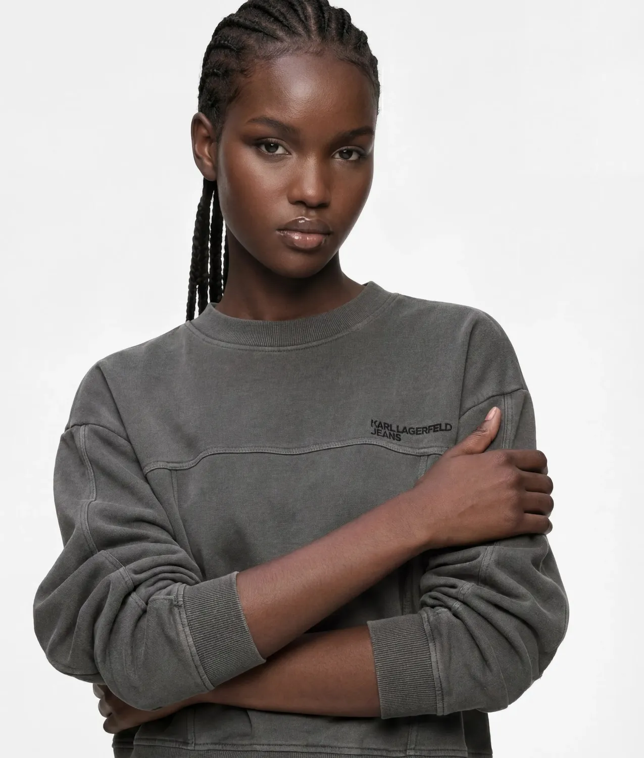 Karl Lagerfeld Jeans Boxy Washed Sweatshirt Wasch-Optik