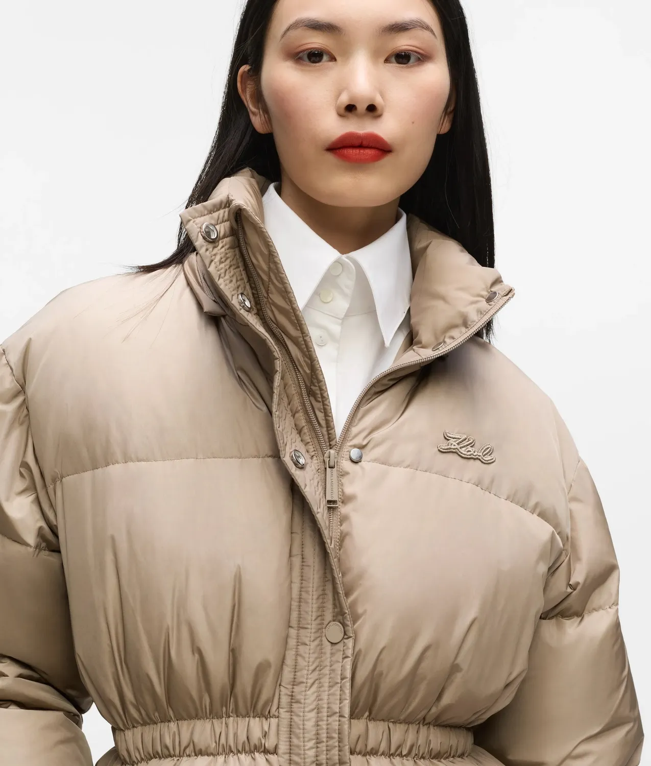 Karl Lagerfeld Cinched Midi Puffer-Steppmantel XS-XL