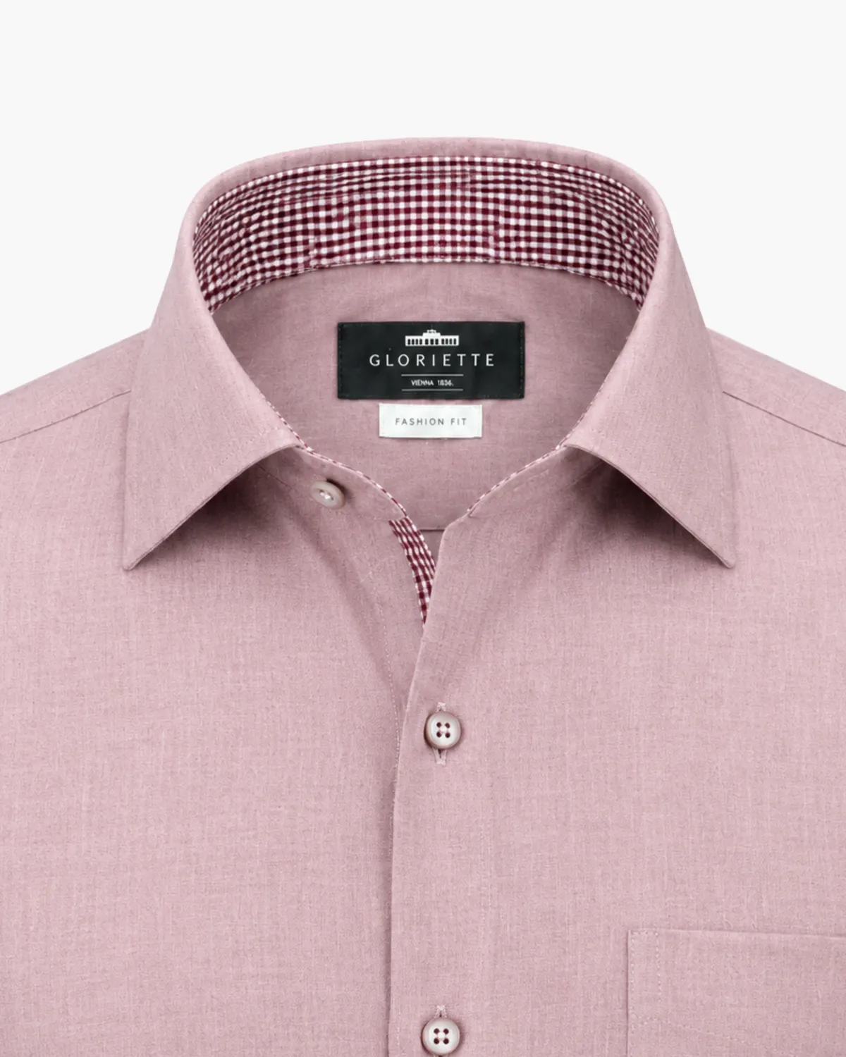 Gloriette Fashion-Fit Kontrast Hemd Rot Karo