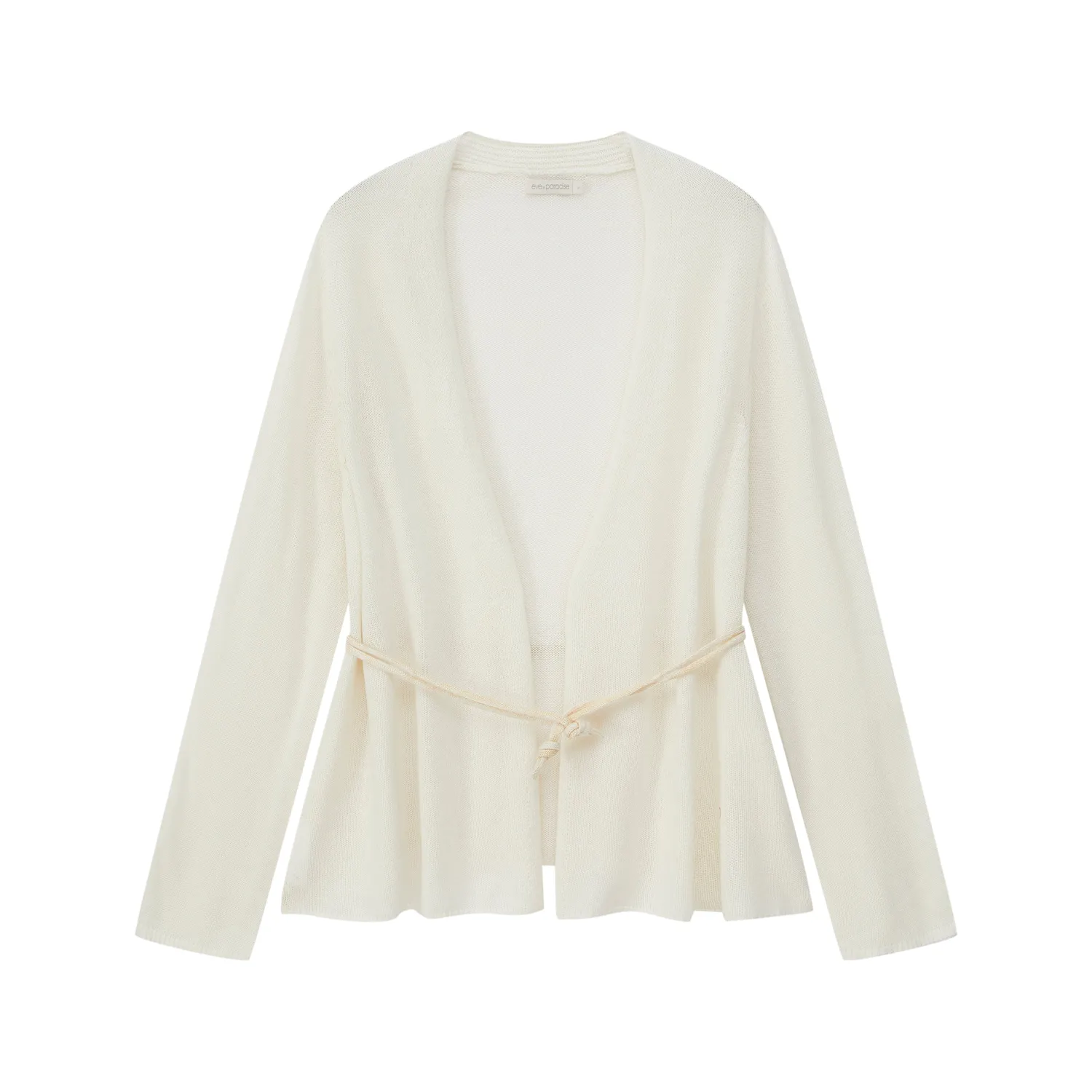 Senatex Bindegürtel Cardigan Cream mit Lurex offen