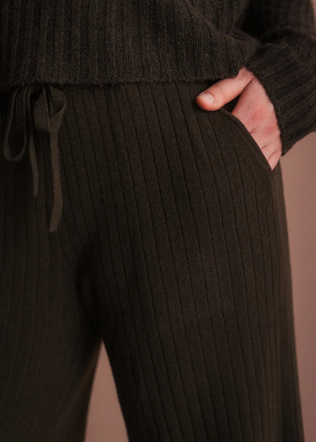 Senatex Strickhose mit Bindeband Hose Forest Merino