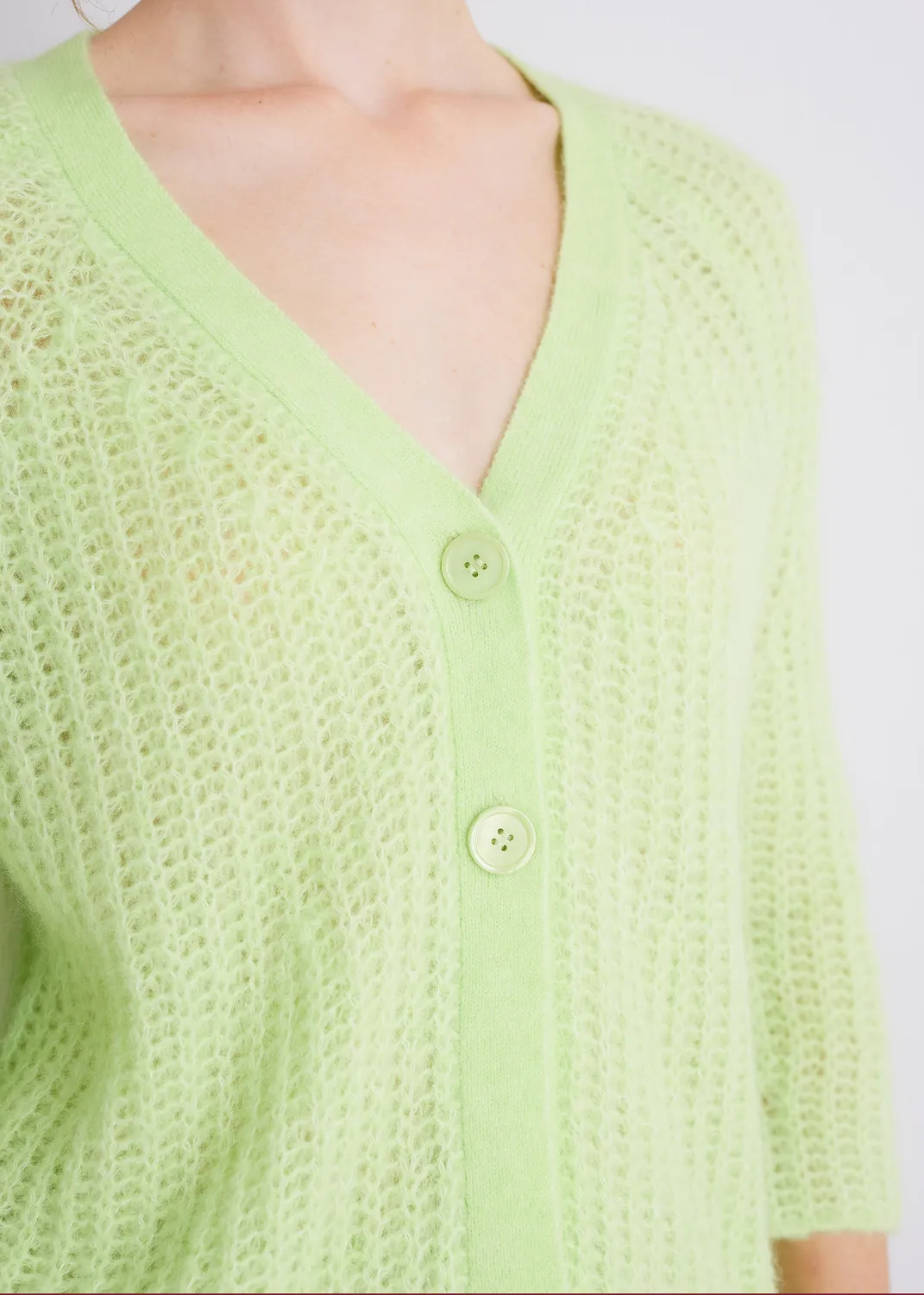 Senatex Alpaka Cardigan Candy Strukturstrick