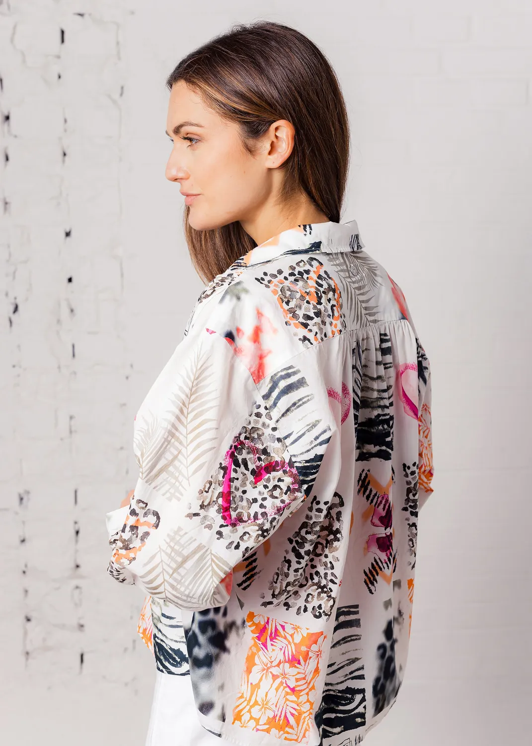 Senatex Printbluse organic cotton Jungle Heart locker