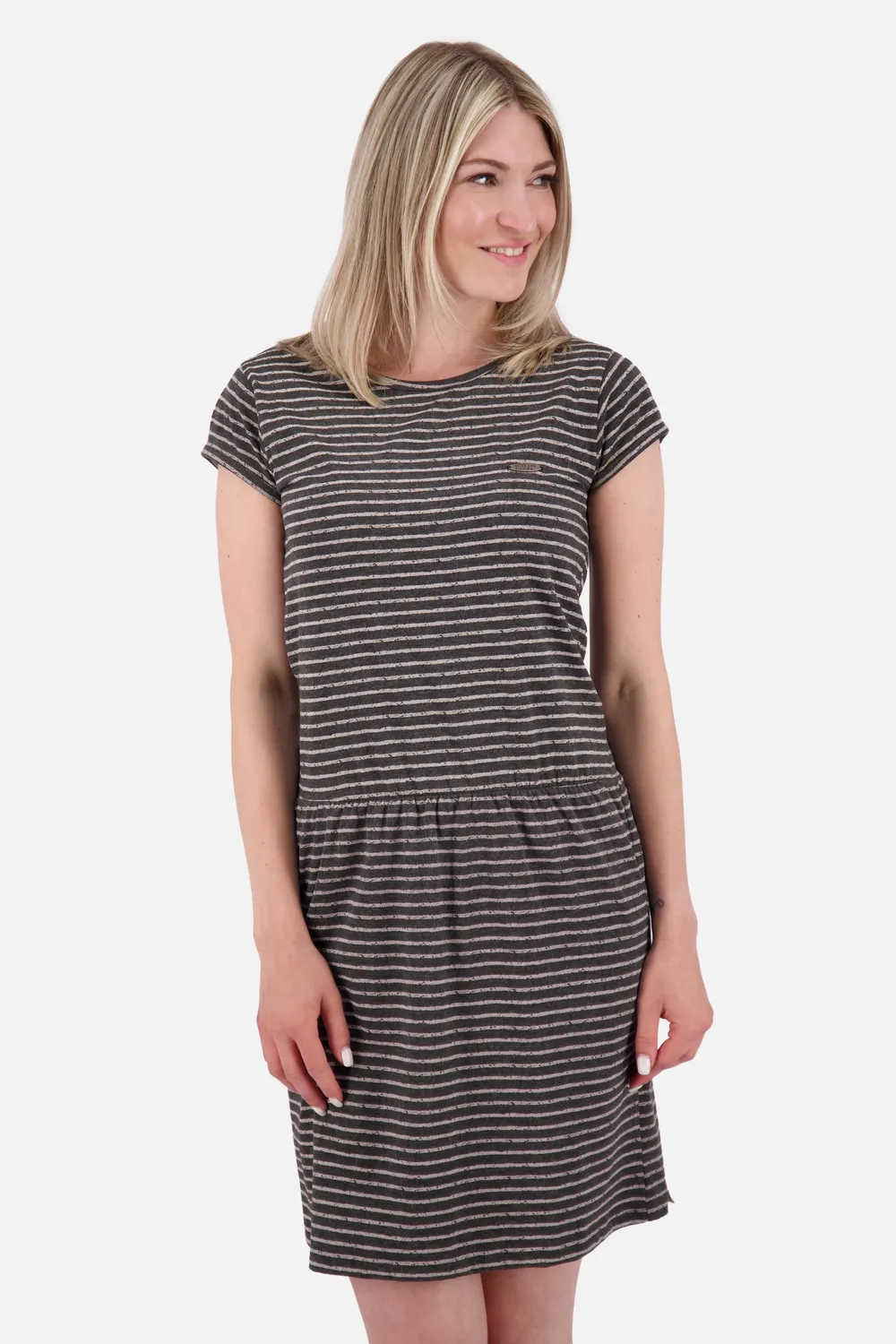 Alife & Kickin ShannaAK Z Kleid Schwarz Gestreift Jersey