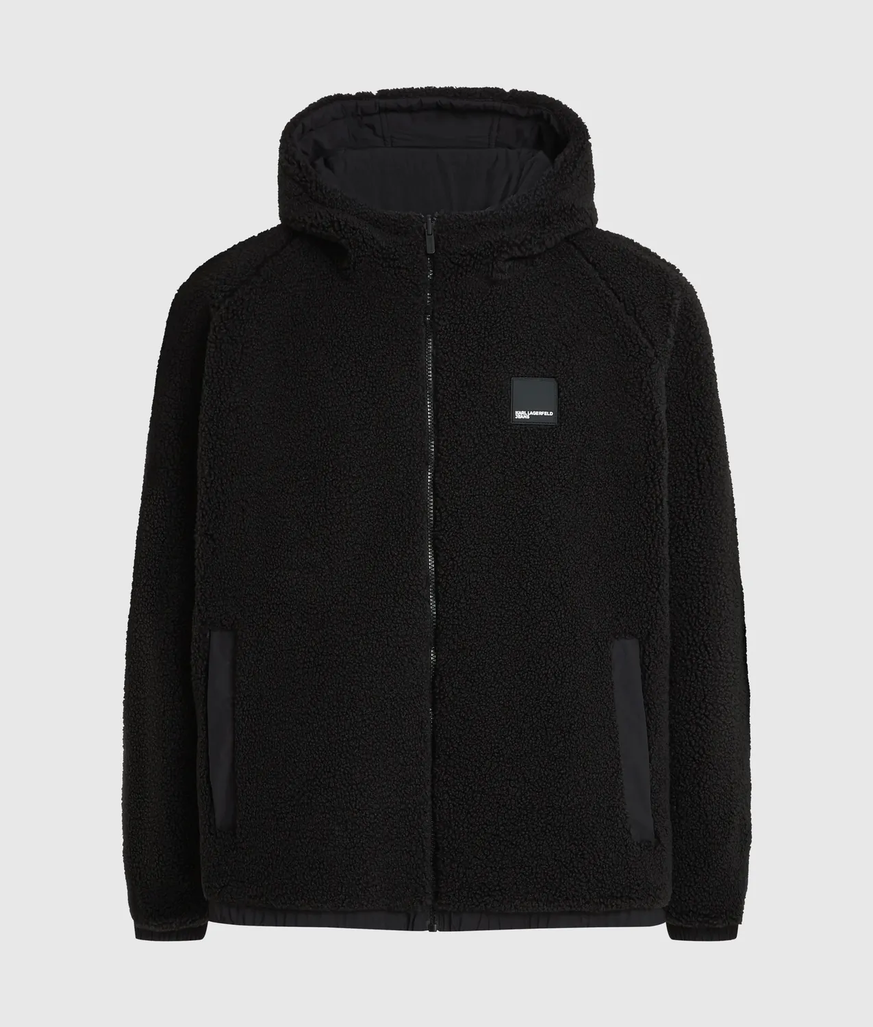 Karl Lagerfeld Reversible Teddy Puffer Jacke Wende Logo