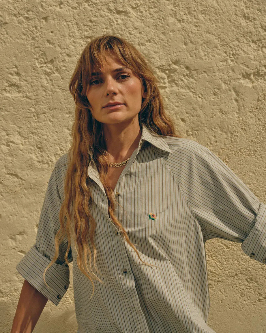 Mos Mosh MMHMaster Stripe Shirt Hemd Misty Blue Baumwolle