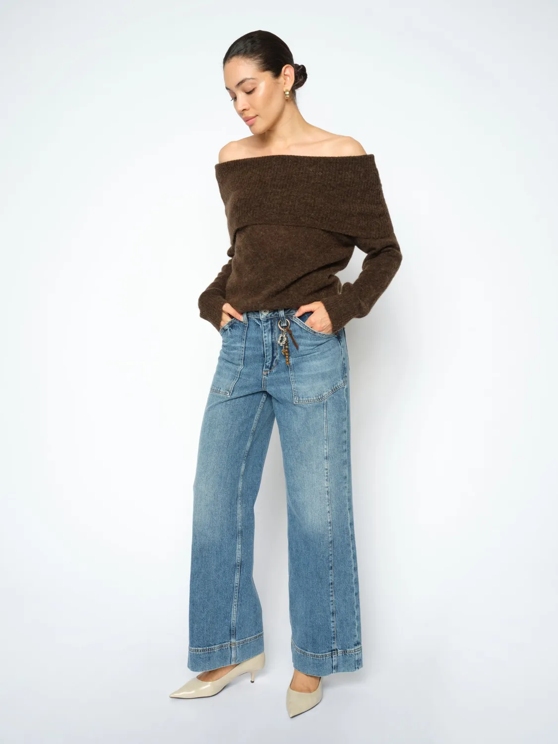 Mos Mosh MMColette Galleon Jeans Wide Leg High Waist blau