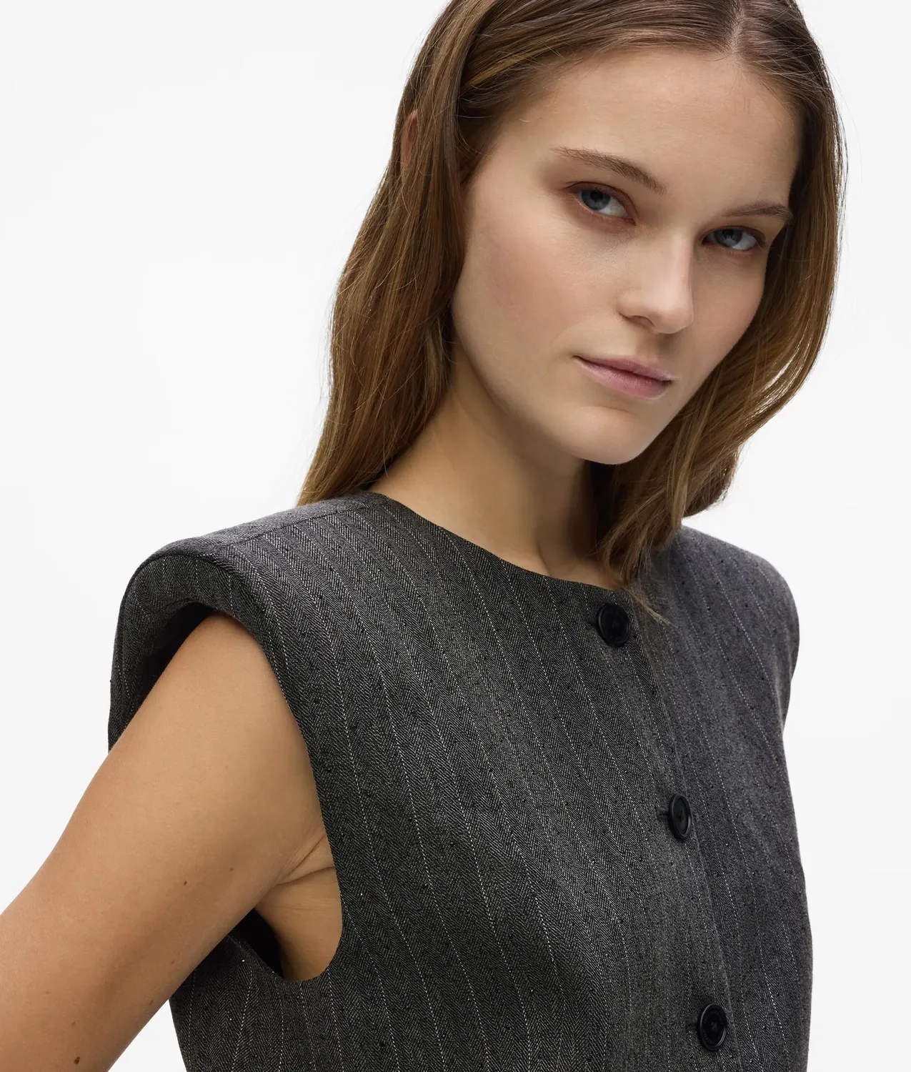 Karl Lagerfeld Pinstripe Weste Nadelstreifen Strass
