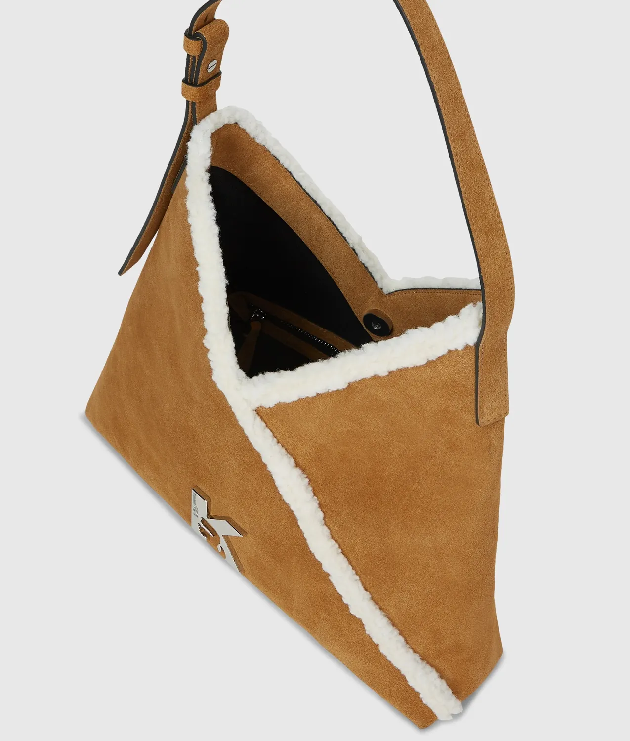 Karl Lagerfeld Geo Suede Kleine Tote Wildleder Beige