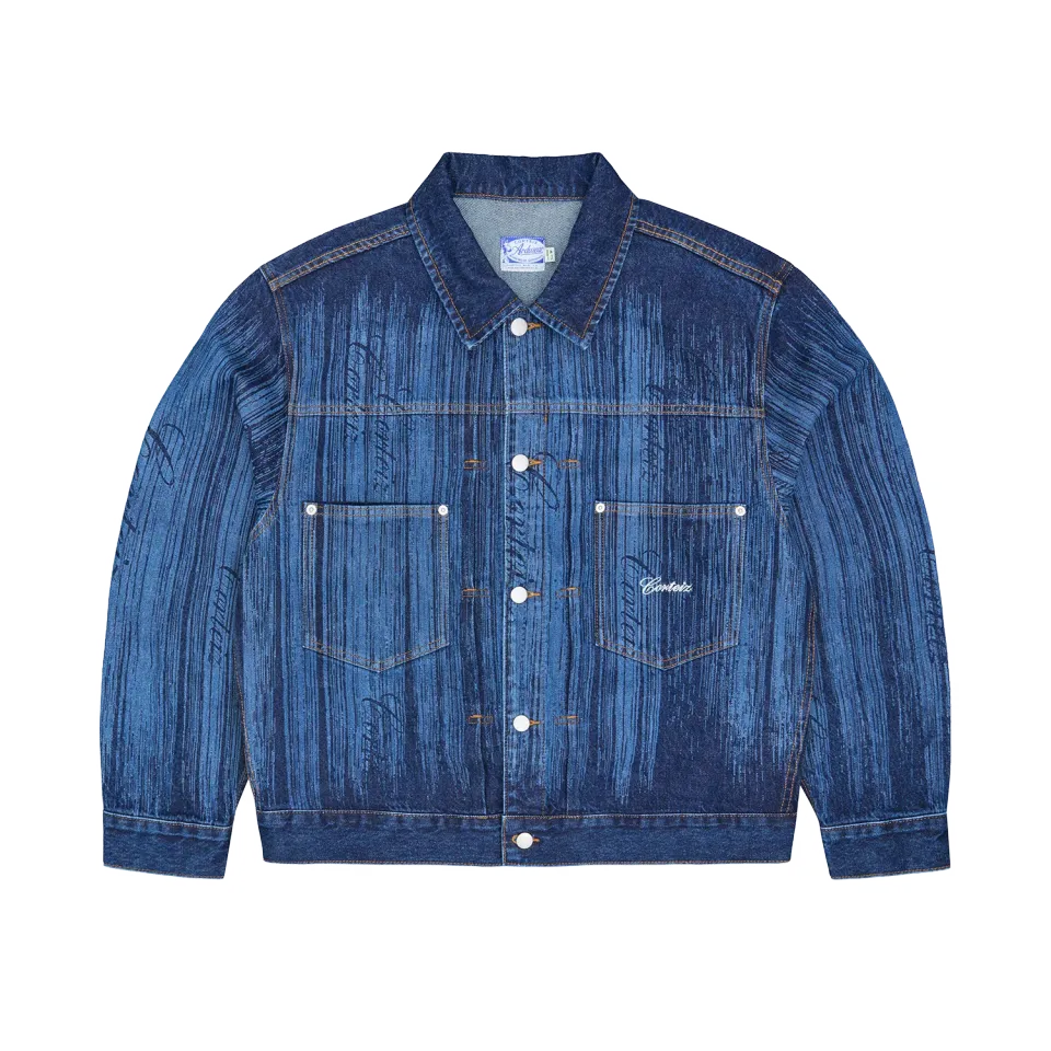 Corteiz Strike Denim Jacket Dark Wash Jeansjacke 14oz