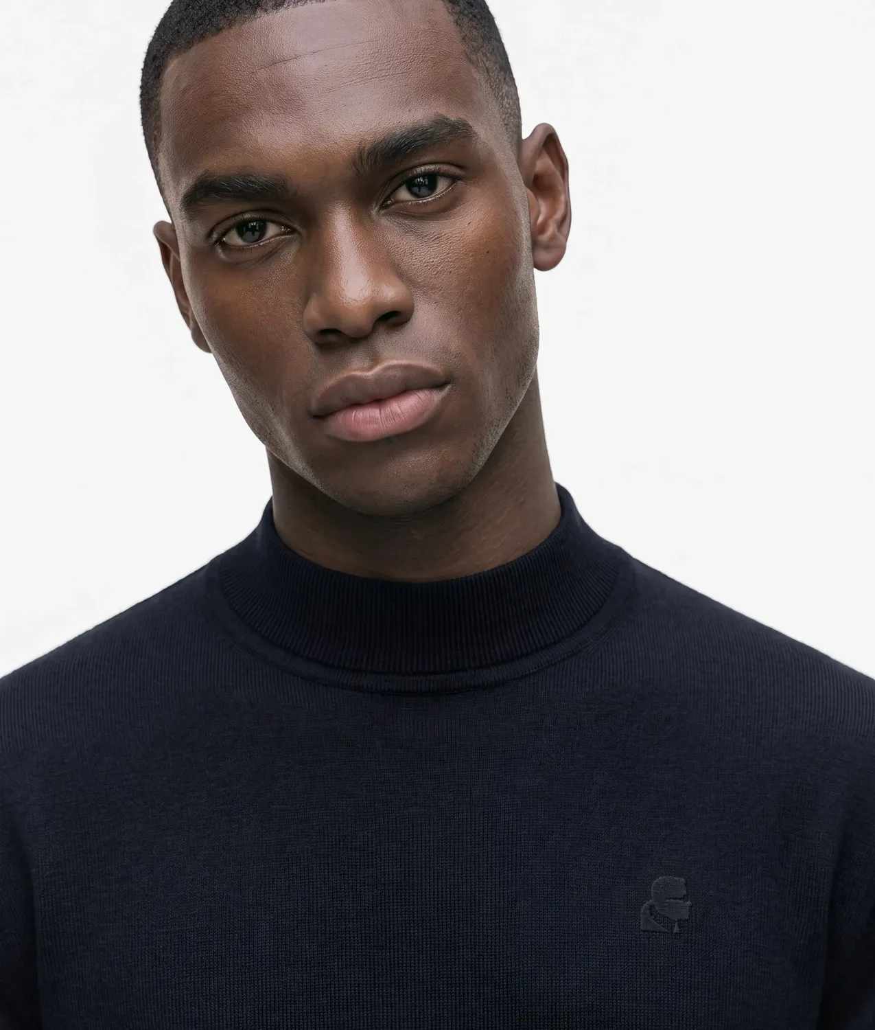Karl Lagerfeld Woll Rollkragenpullover Stickerei
