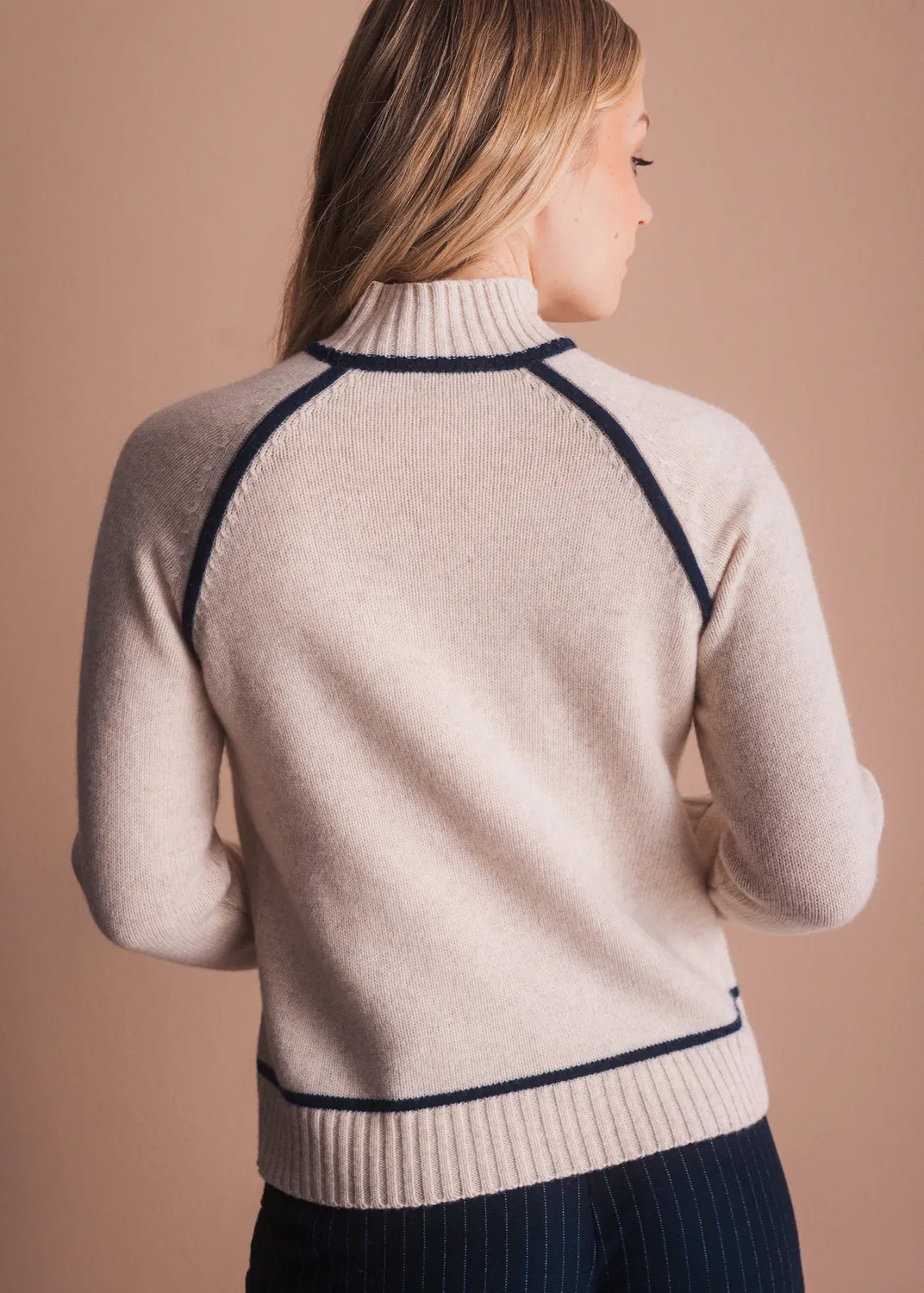 Senatex Rollkragen Pullover Merino Beige Combo