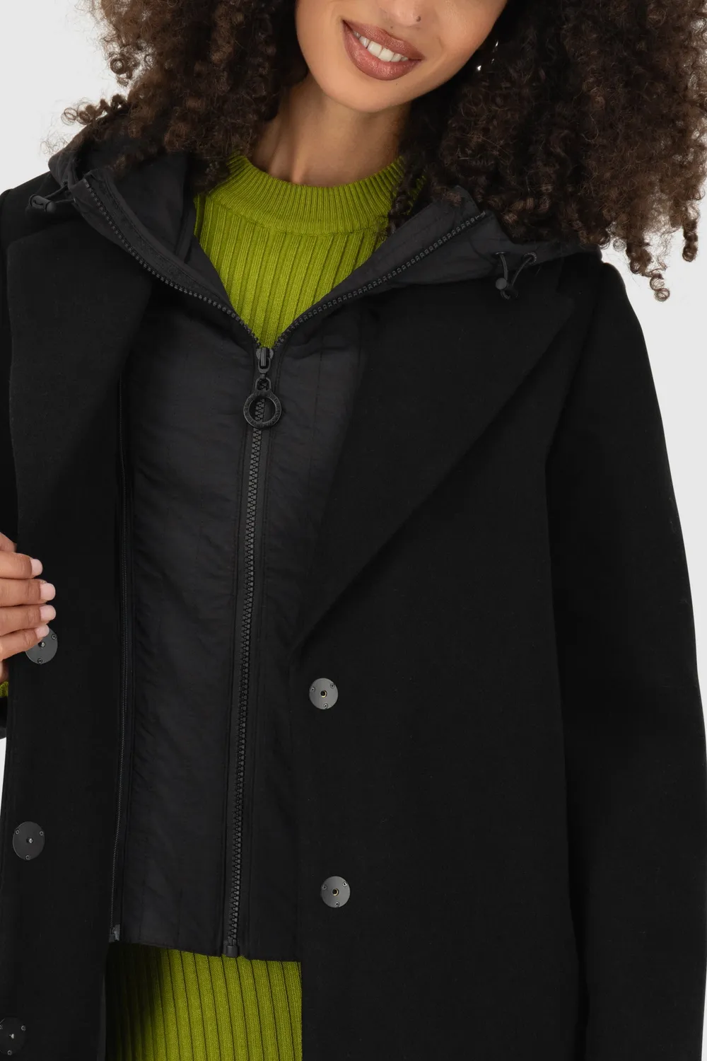 Alife & Kickin AjaAK A Hybridjacke schwarz Wolloptik